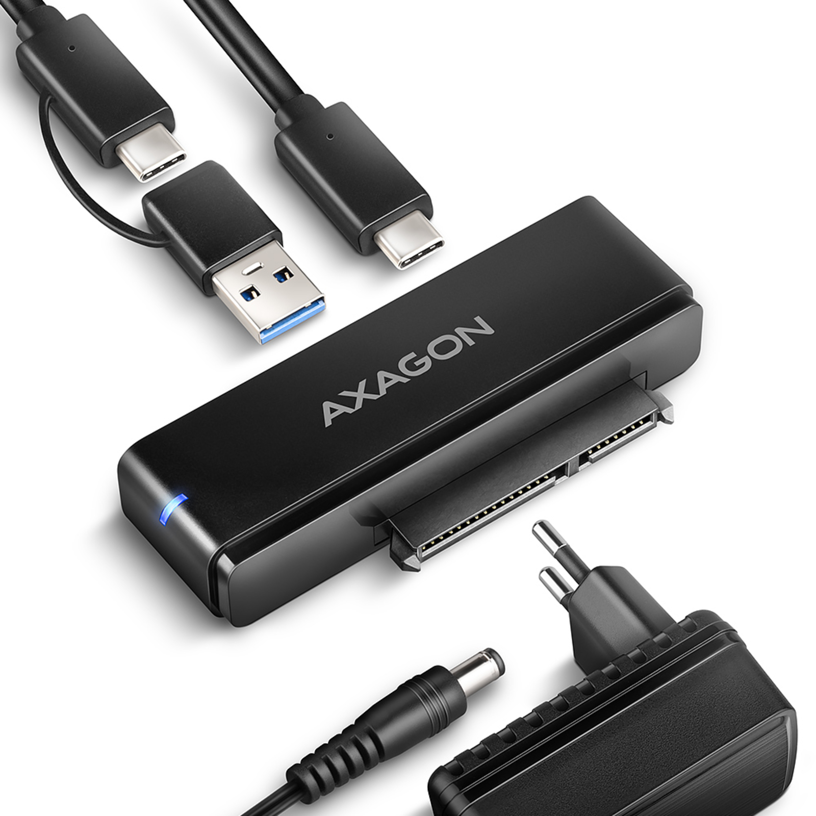 Axagon ADSA-FPX USB-C 3.2 to S-ATA SSD/HDD Adapter with Power Supply