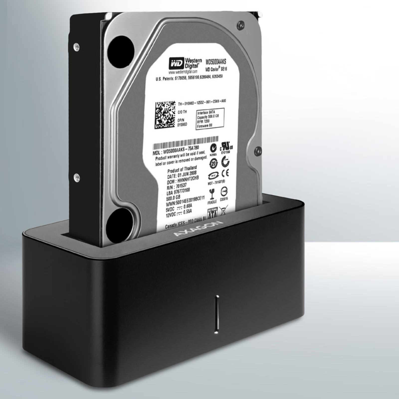 Axagon ADSA-SN Docking Station USB 3.0 1x 2.5inch/3.5inch SSD/HDD SATA 6 Black