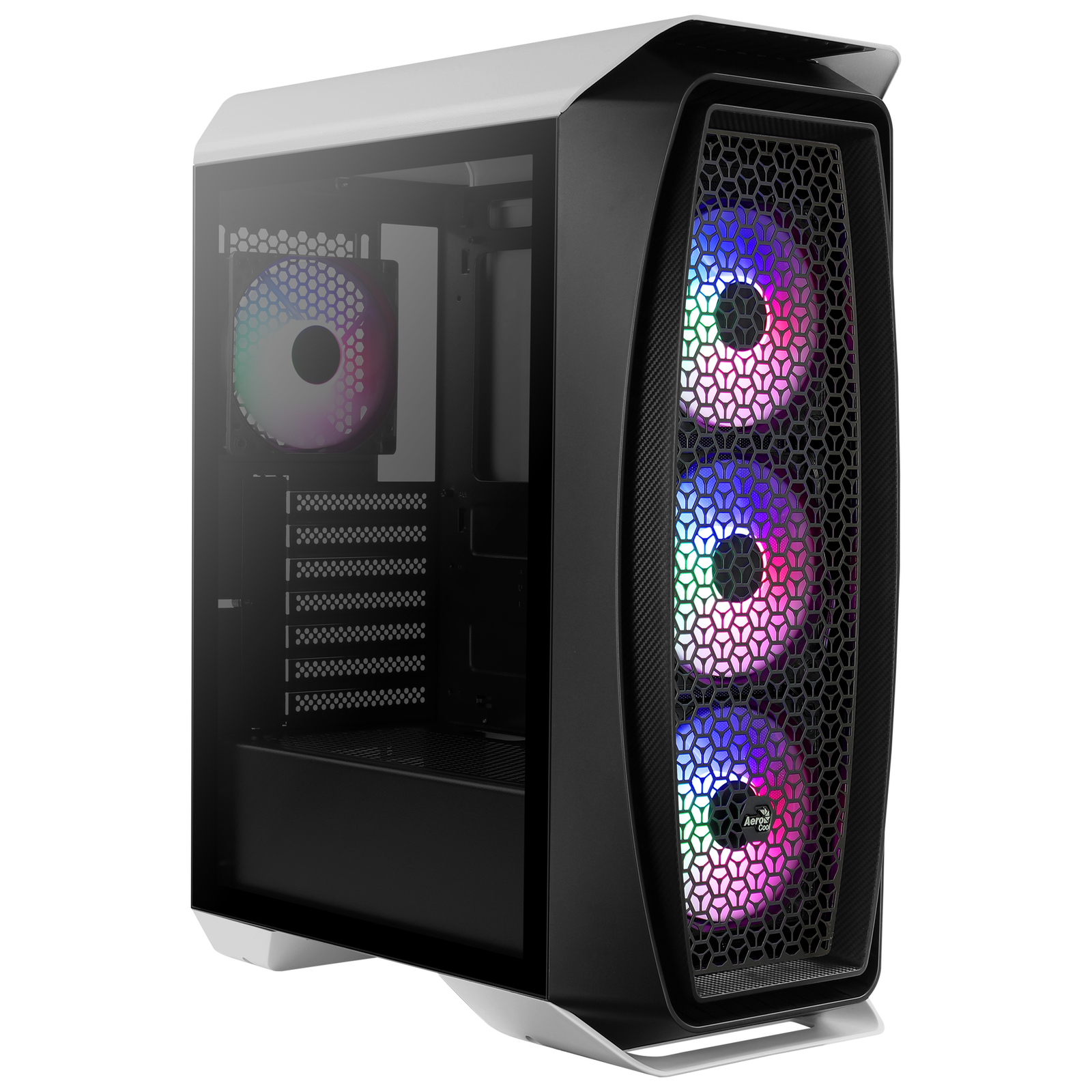 AeroCool Aero One Frost RGB Mid Tower ATX Case with Glass Panel (White)