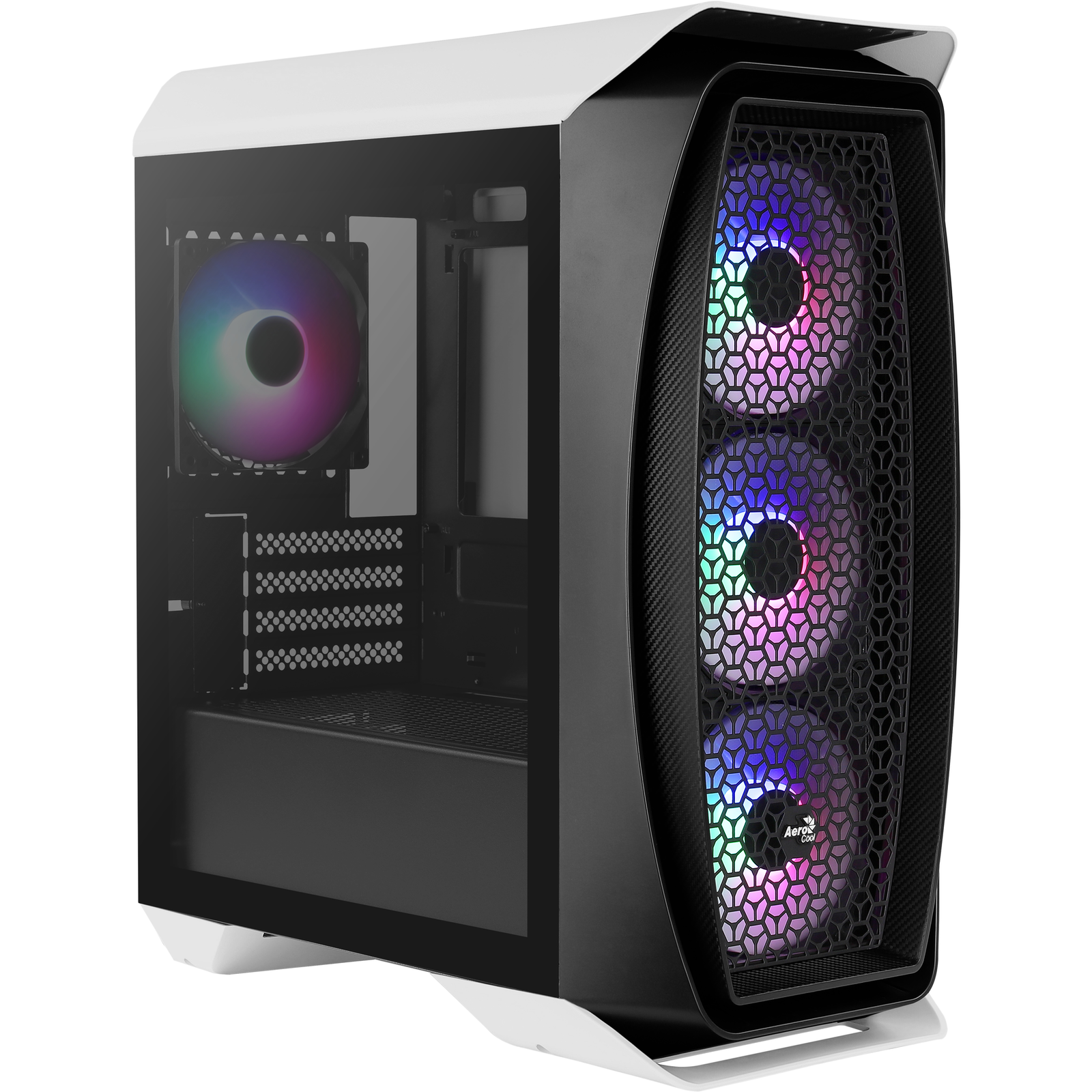 AeroCool Aero One Mini Frost RGB Micro ATX Mini Tower Case with Glass Panel (White/Black)