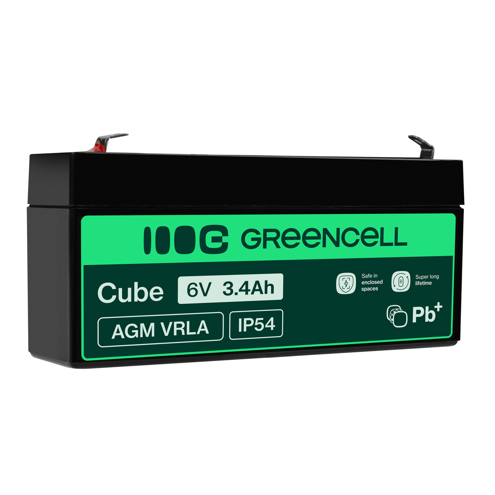 Greencell AGM Battery Lead Acid VRLA 6V 3.4Ah