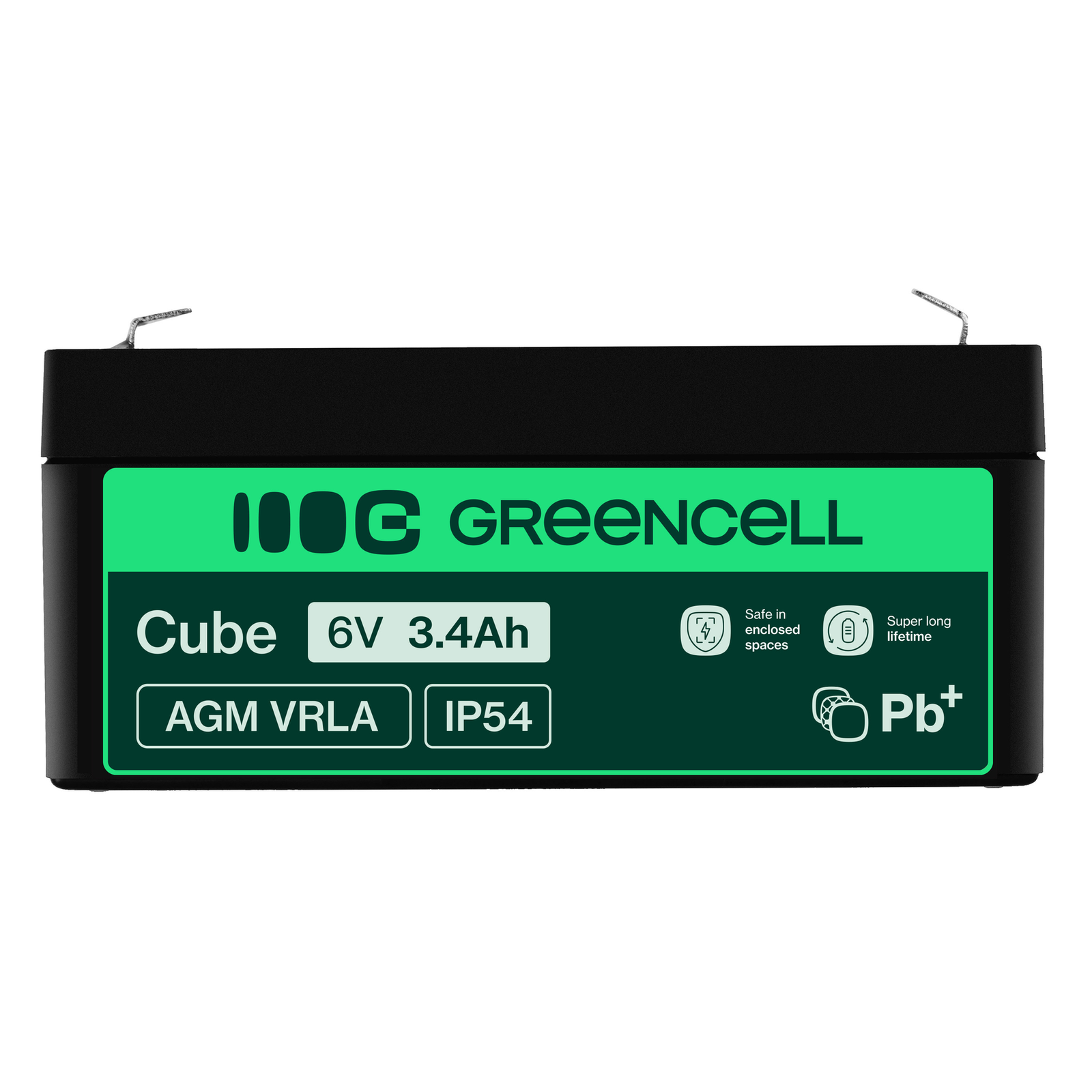 Greencell AGM Battery Lead Acid VRLA 6V 3.4Ah