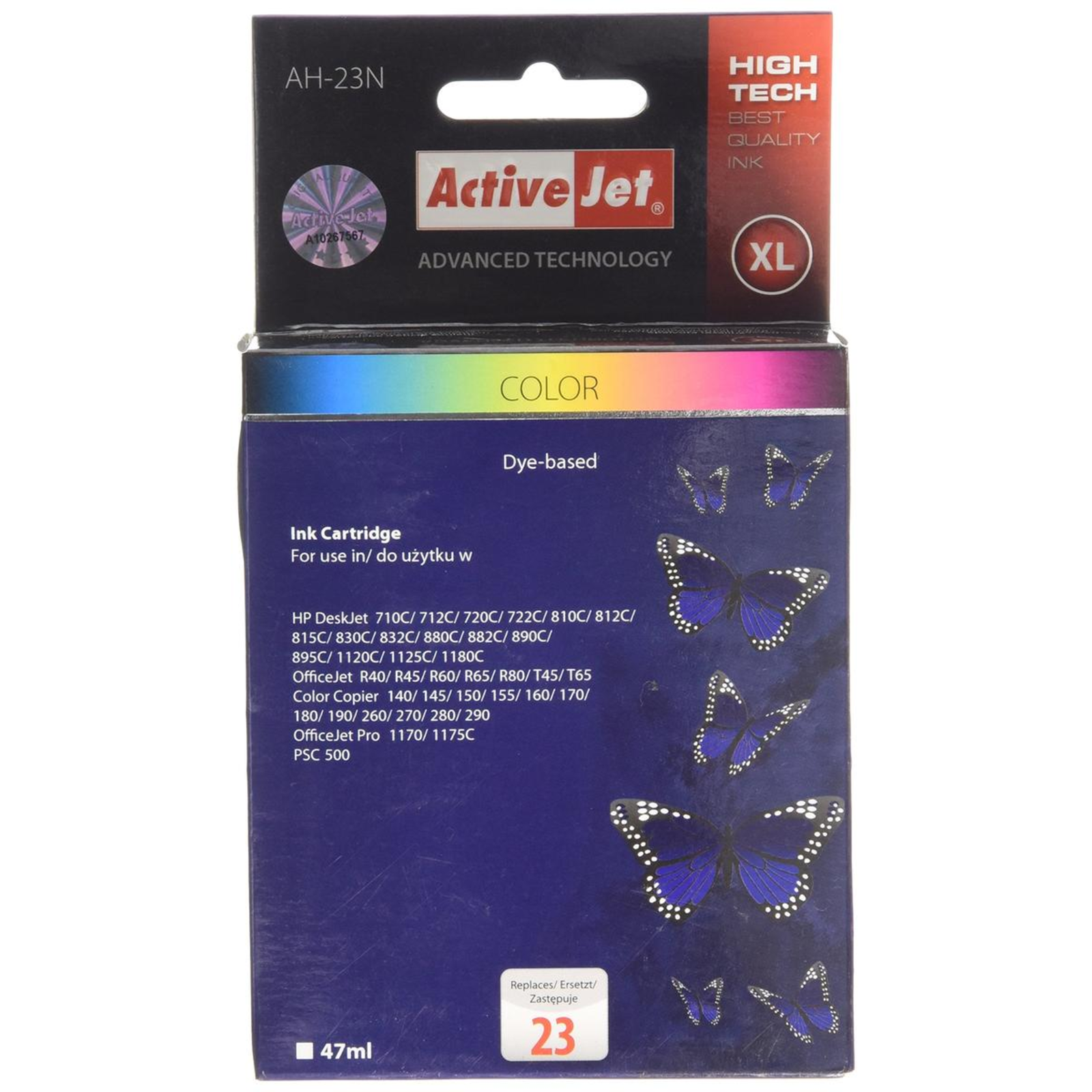 Activejet AH-23N Ink Replacement HP 23 C1823D Supreme 47 Ml Colour