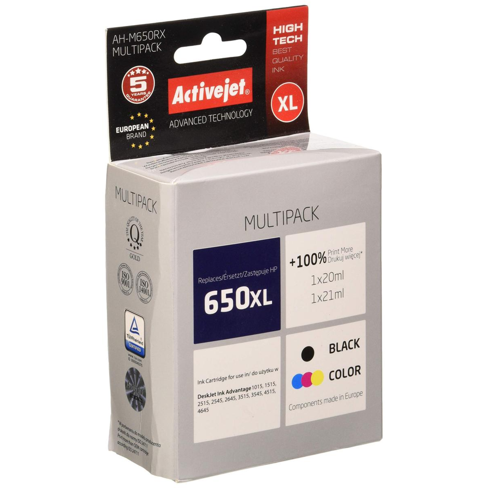 Activejet AH-M650RX Ink Replacement HP 650 CZ101AECZ102AE Premium
