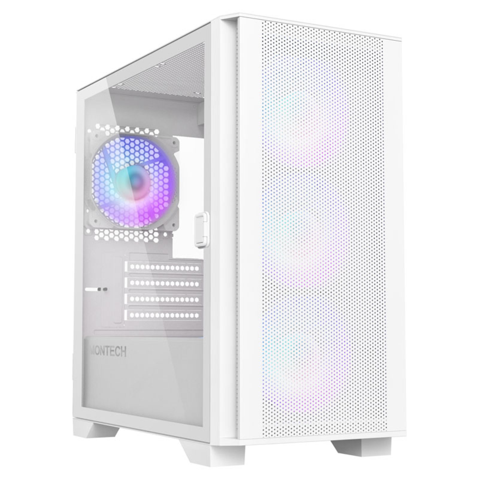 Montech AIR 100 ARGB Micro-ATX Tempered Glass White