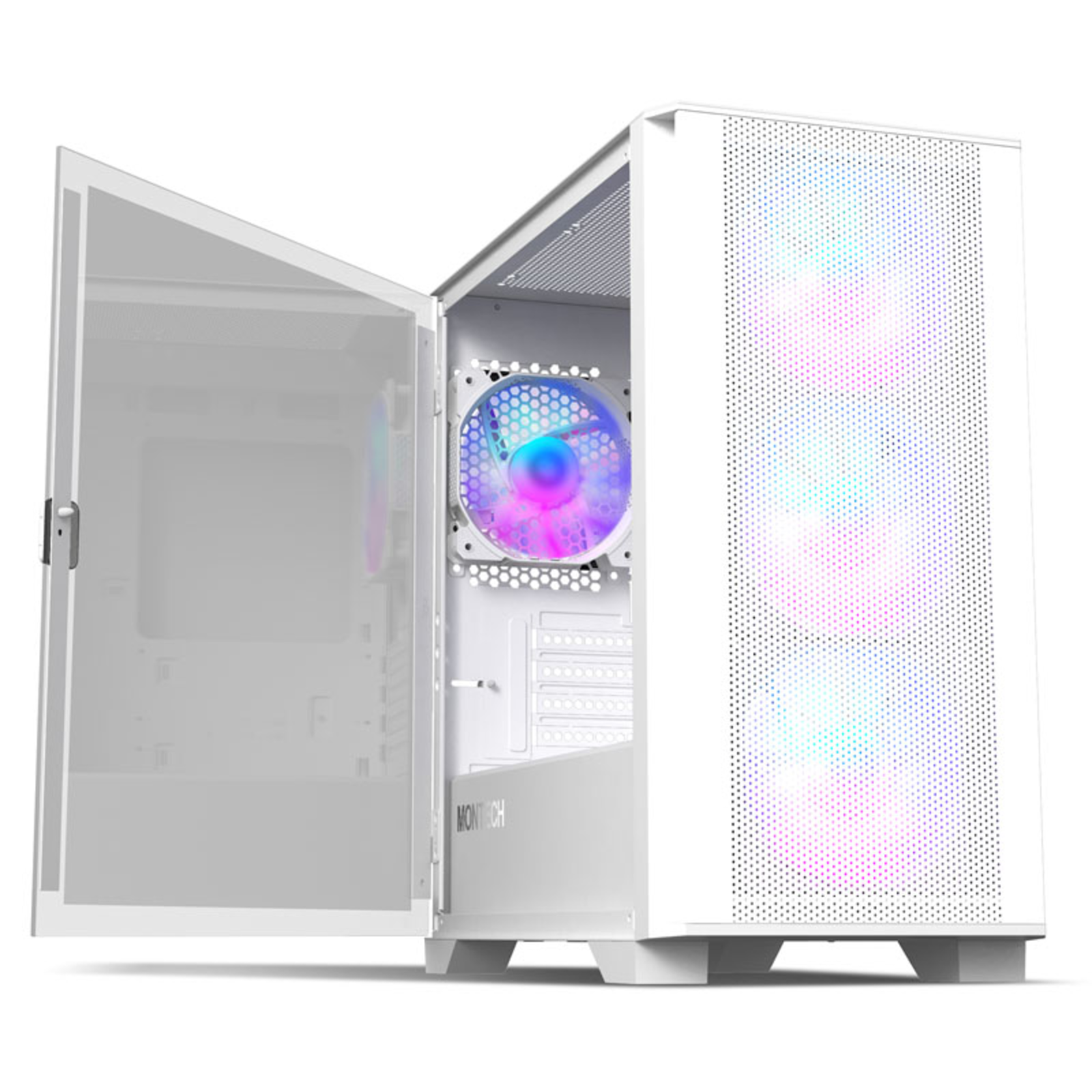 Montech AIR 100 ARGB Micro-ATX Tempered Glass White