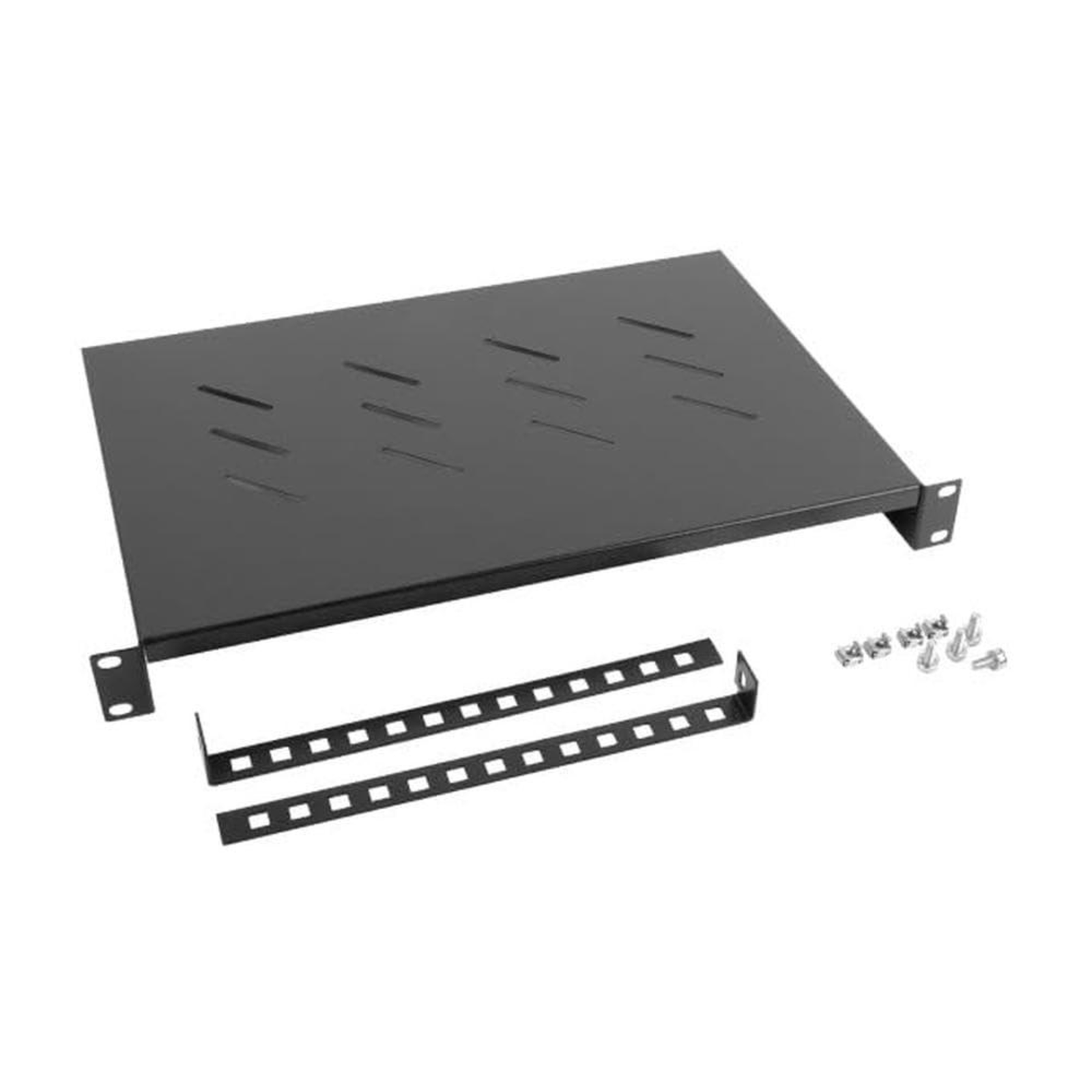 Lanberg AK-1004-B Shelf Black 25 Kg 1U 48.3 Cm (19 Inches) 482.6 Mm