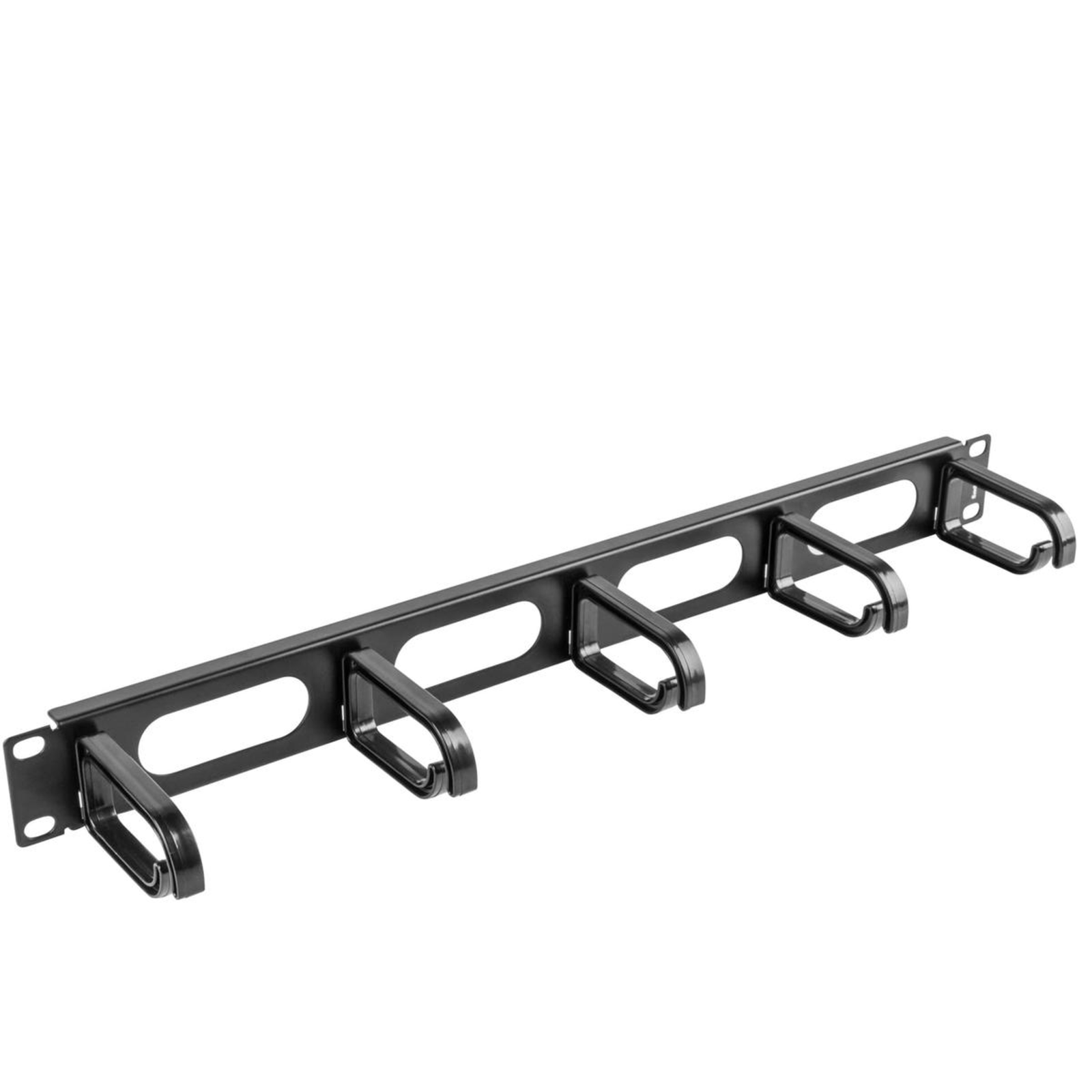 Lanberg AK-1205-B Cable Management Panel Black Metal Plastic 1U 48.3 Cm (19 Inches) 482.6 Mm