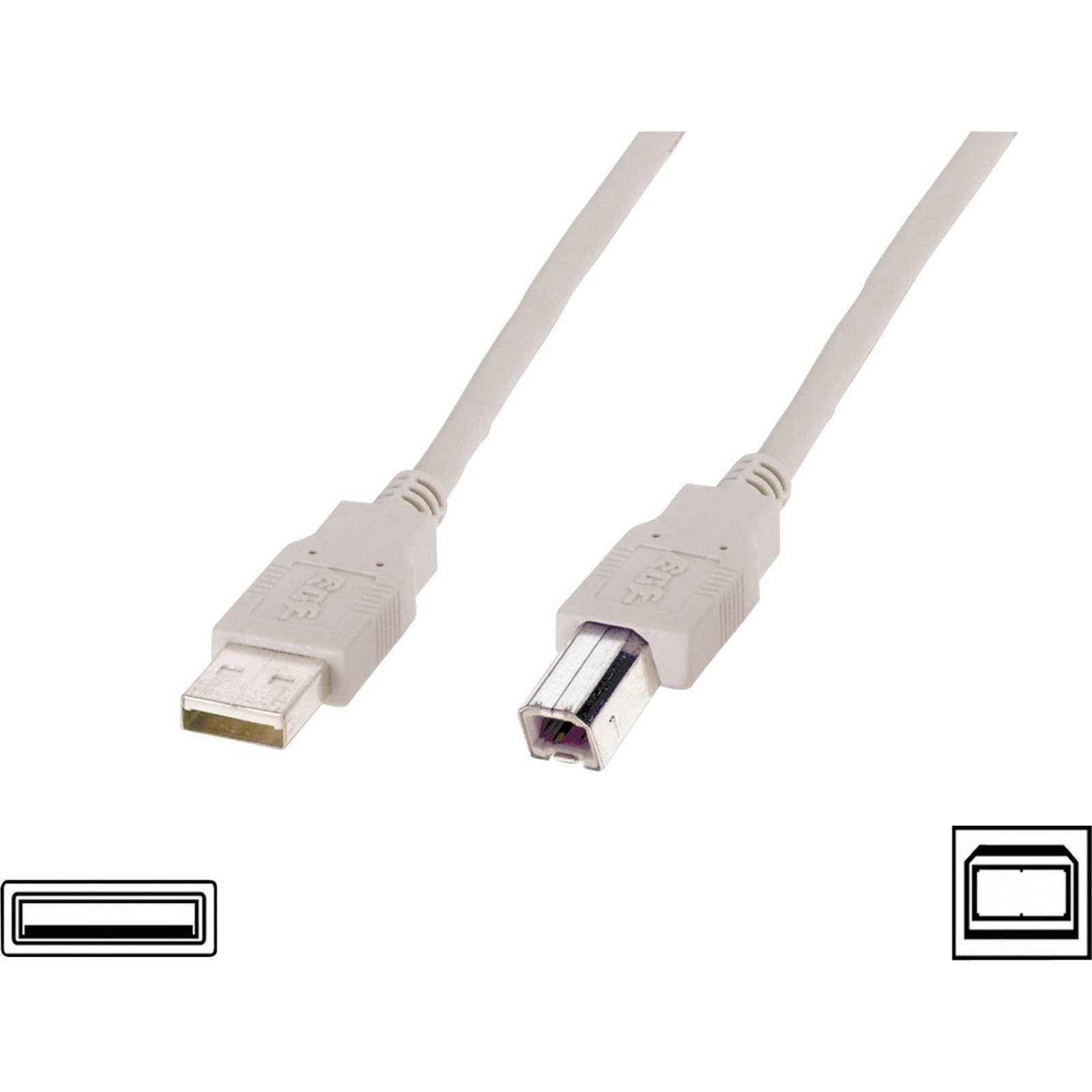 Digitus USB Cable USB 2.0 USB-A Plug USB-B Plug 3.00 M beige AK-300102-030-E