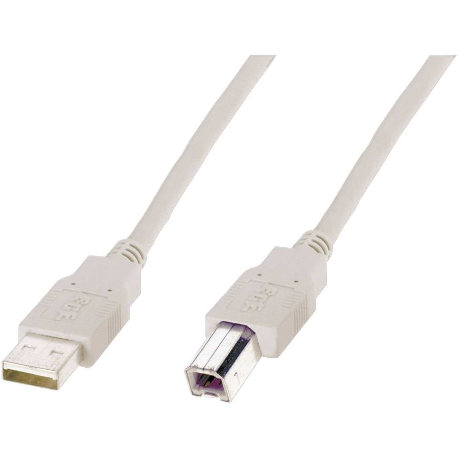 Digitus USB Cable USB 2.0 USB-A Plug USB-B Plug 1.80 M beige Round Double Shielded AK-300105-018-E