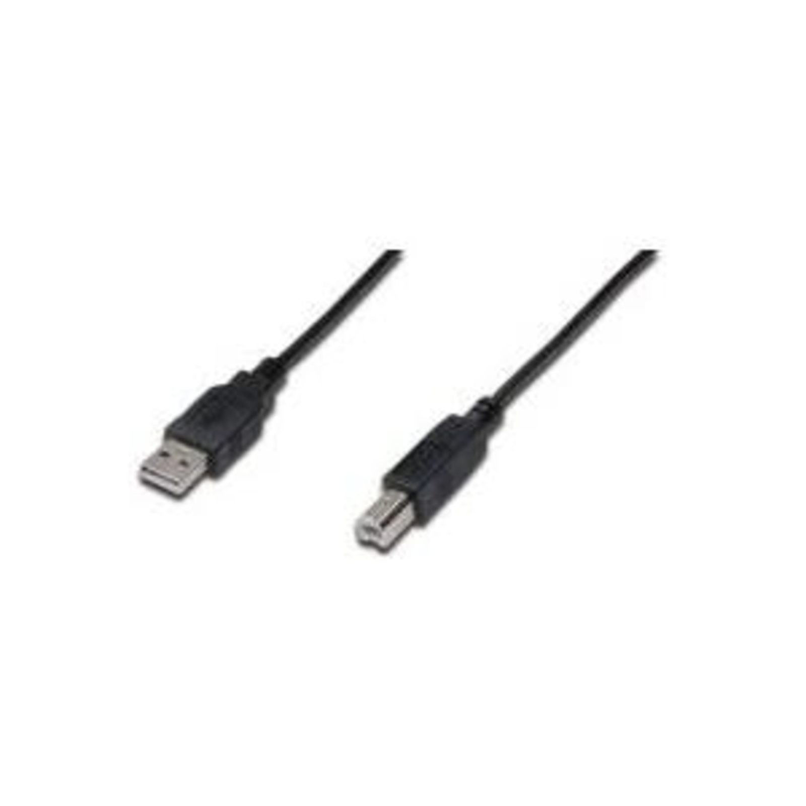 Digitus USB Cable USB 2.0 USB-A Plug USB-B Plug 1.80 M Black Round Double Shielded AK-300105-018-S