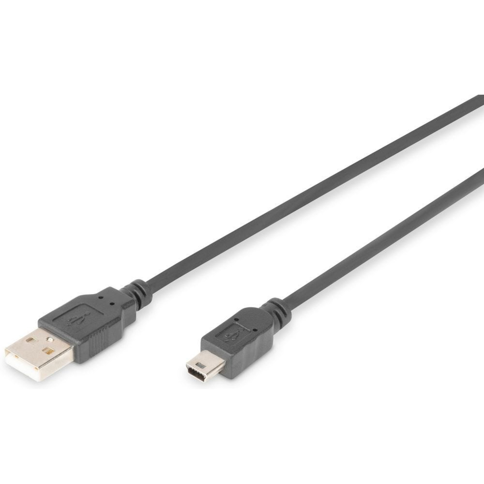 Digitus USB 2.0 Connection Cable Type A Mini B (5pin) M/M 1.8m USB 2.0 Conform Black