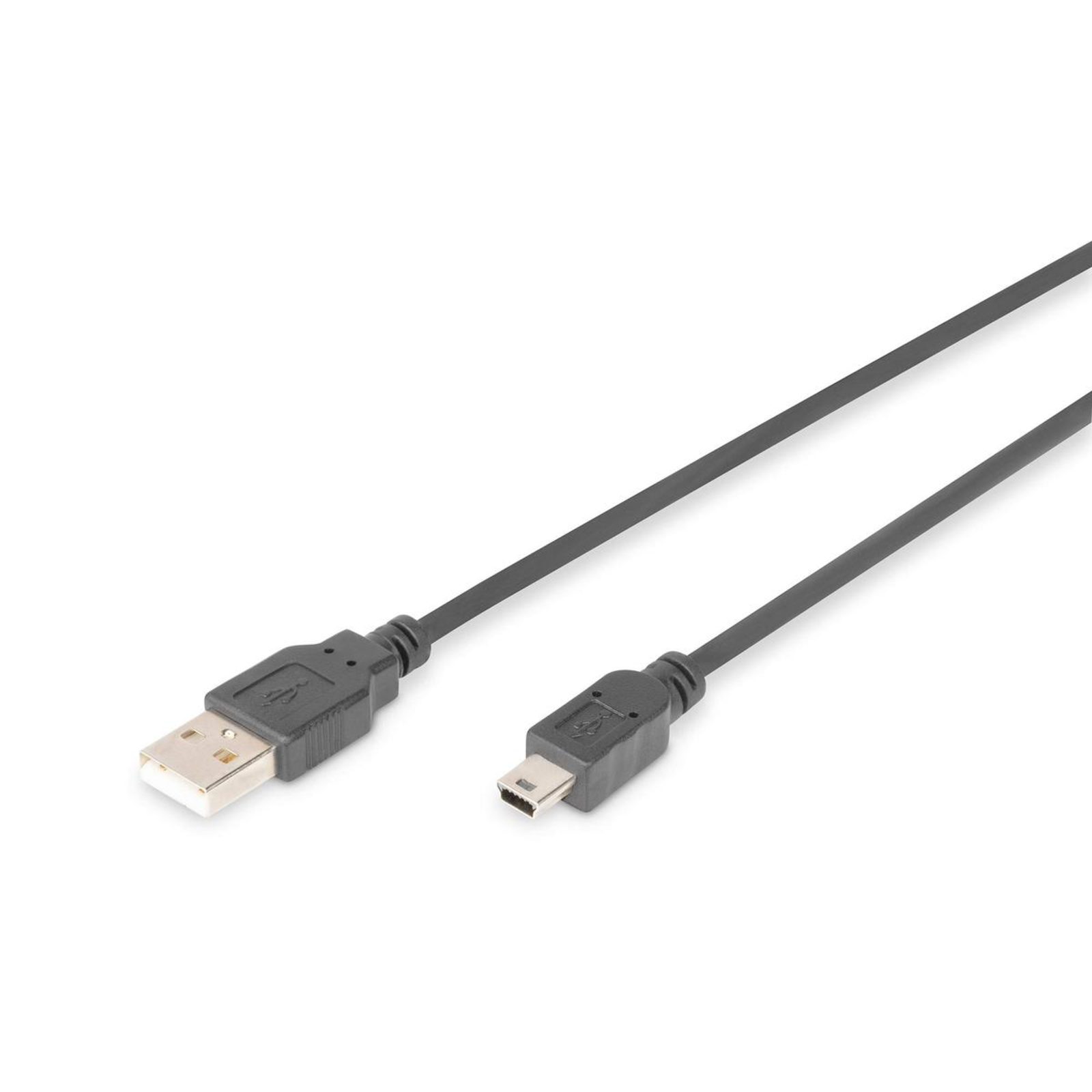 Digitus USB Cable USB 2.0 USB-A Plug USB Mini-B Plug 3.00 M Black with OTG Function AK-300108-030-S