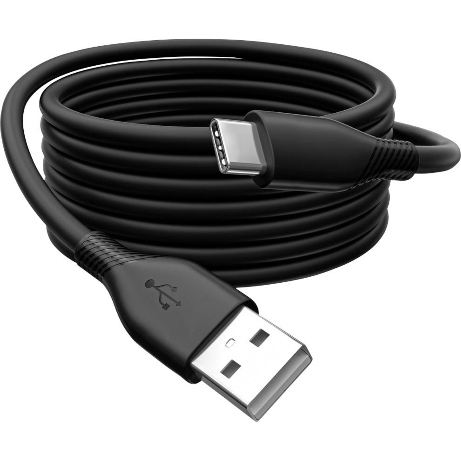 Digitus USB Cable 2.0 USB-A Plug USB-C 2.00 M Black matte Flexible Highly FlexibleUSB Silicone,