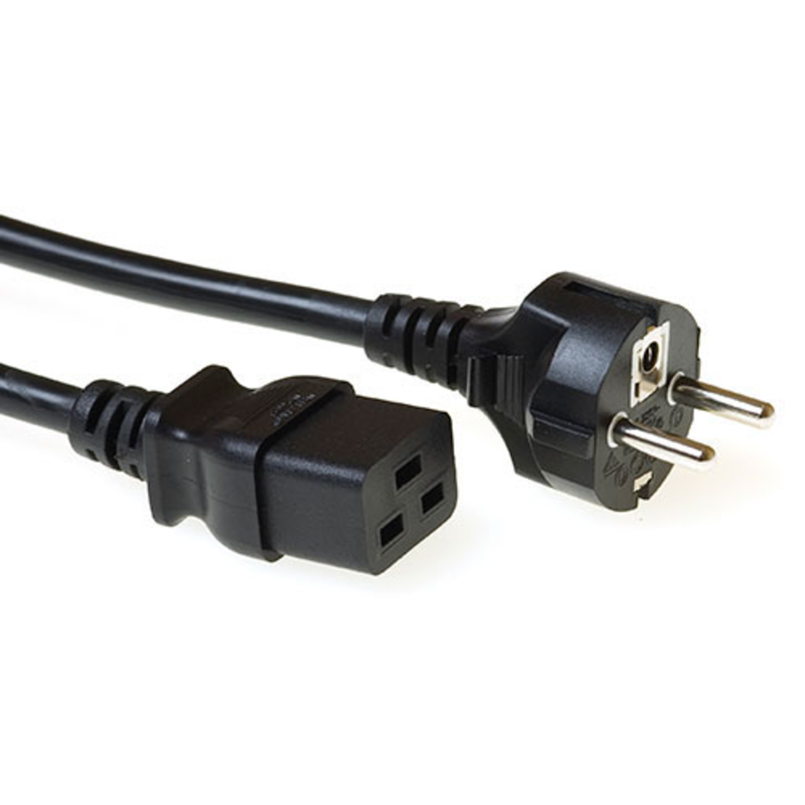 ACT Power Cord CEE 7/7 Male (straight) C19 Black 1 M