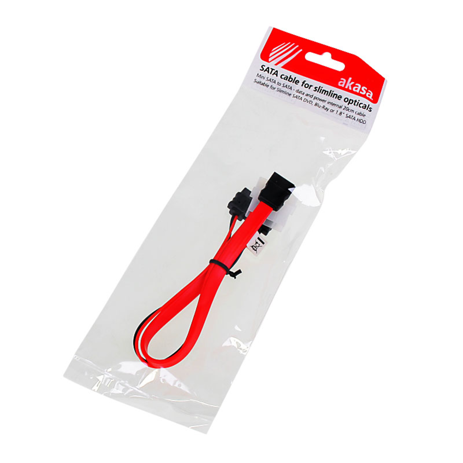 AKASA SATA 2 Combo Cable (data And Power) 20cm Red