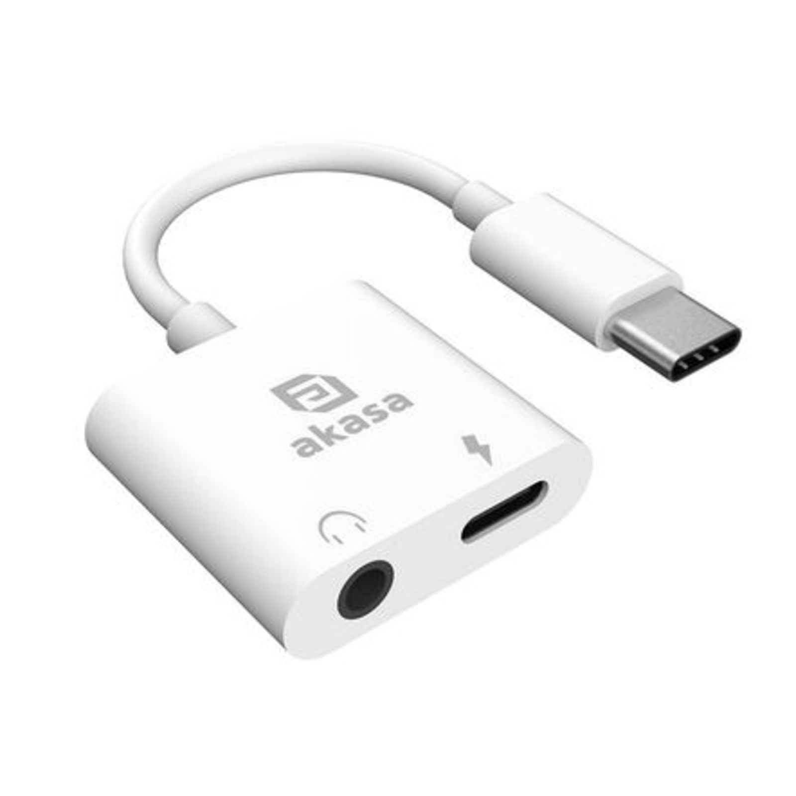 Akasa USB Type-C to 3.5mm Headphone Jack PD 15W Charging Port (AK-CBCA30-08WH)