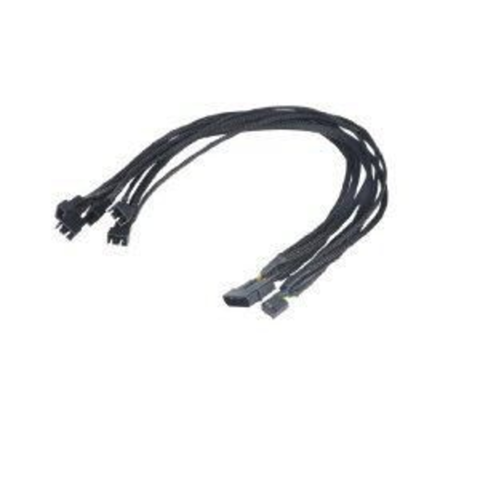 AKASA PC Fan Y Cable 5x PC Fan Plug 4-pin 1x PC Fan Socket 4-pin IDE Power Plug 4-pin 0.45 M Black