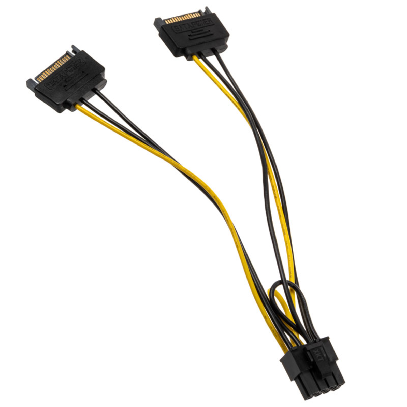 AKASA 2x 15-pin SATA to 1x 6+2-pin PCIe Adapter
