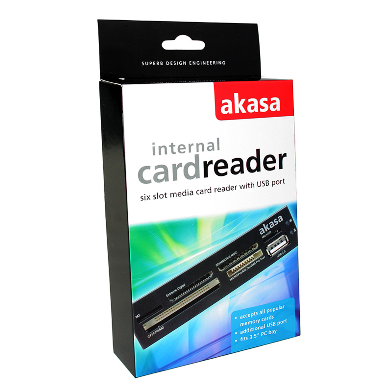 AKASA AK-ICR-07 Internal 6-Port Card Reader 3,5 Black