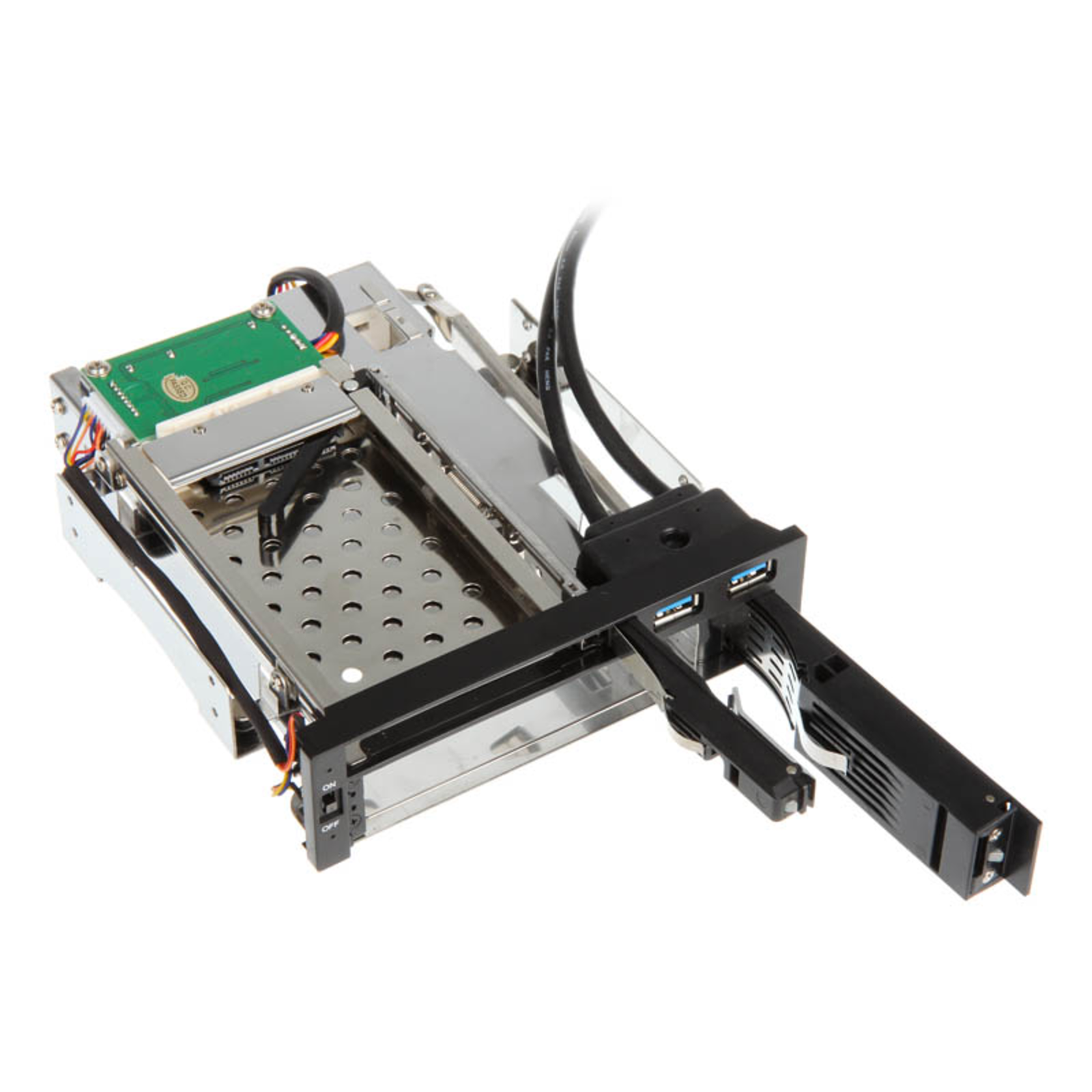 AKASA 5.25 Inch Drive Frame for 1x 3.5+1x 2.5 Inch Incl. 2x USB 3.0