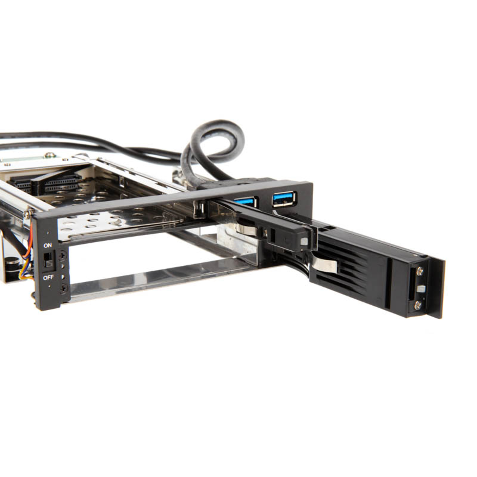 AKASA 5.25 Inch Drive Frame for 1x 3.5+1x 2.5 Inch Incl. 2x USB 3.0