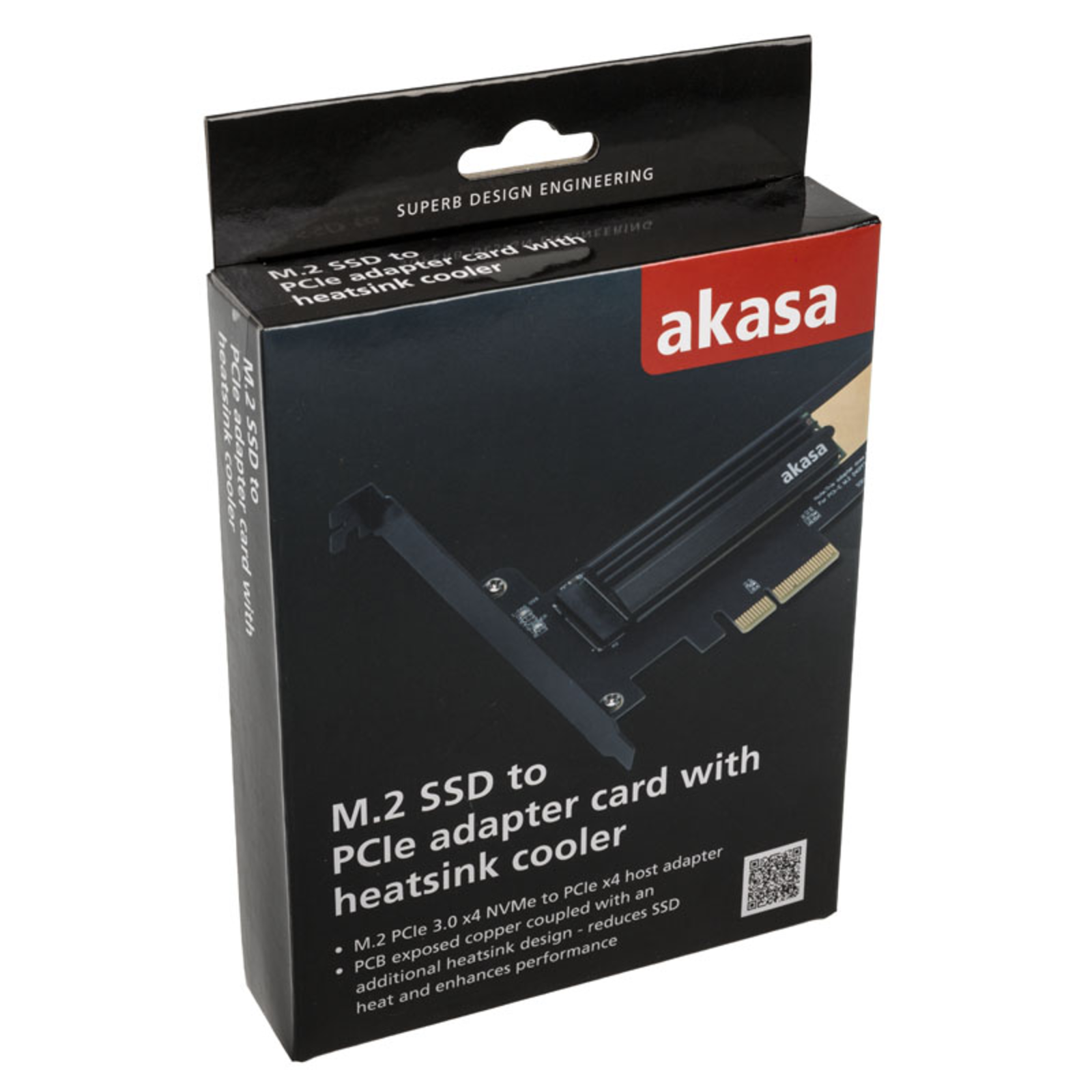 AKASA M.2 X4 PCI-E 3.0 Adapter Card Black PCB