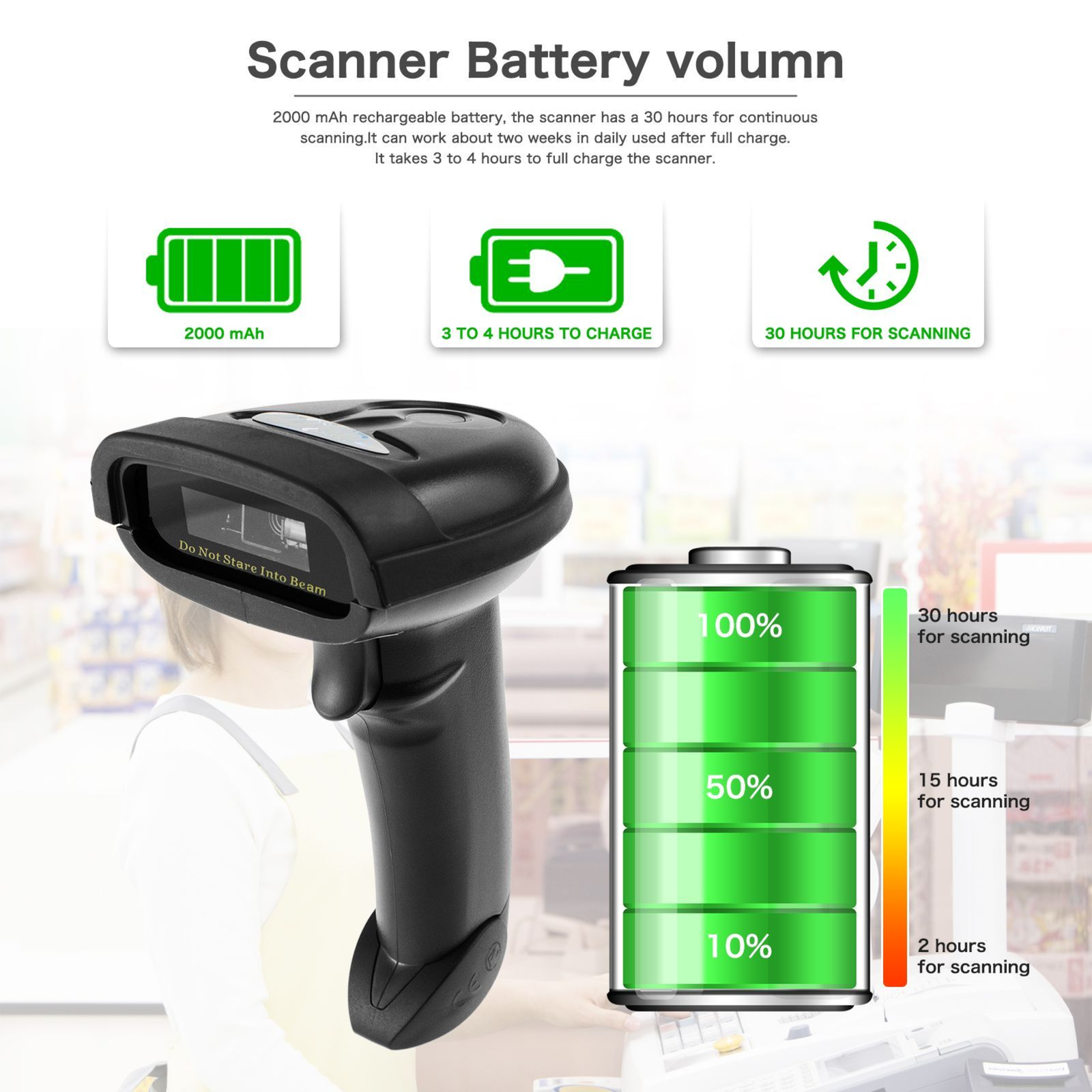 ALLNET Barcode Scanner ALL-SC1228B 2D Wireless Incl. BT