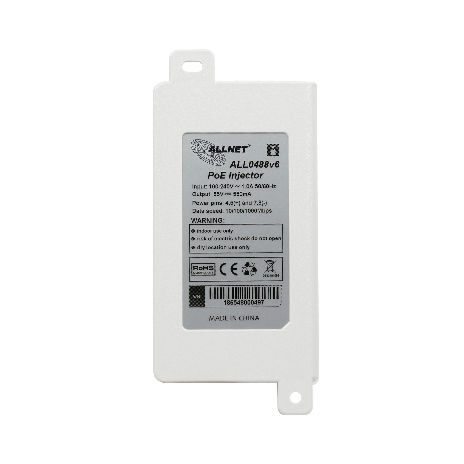 ALLNET ALL0488V6 10,100,1000 Mbits 10-100 IEEE 802.3,IEEE 802.3ab,IEEE 802.3af,IEEE 802.3at,IEEE