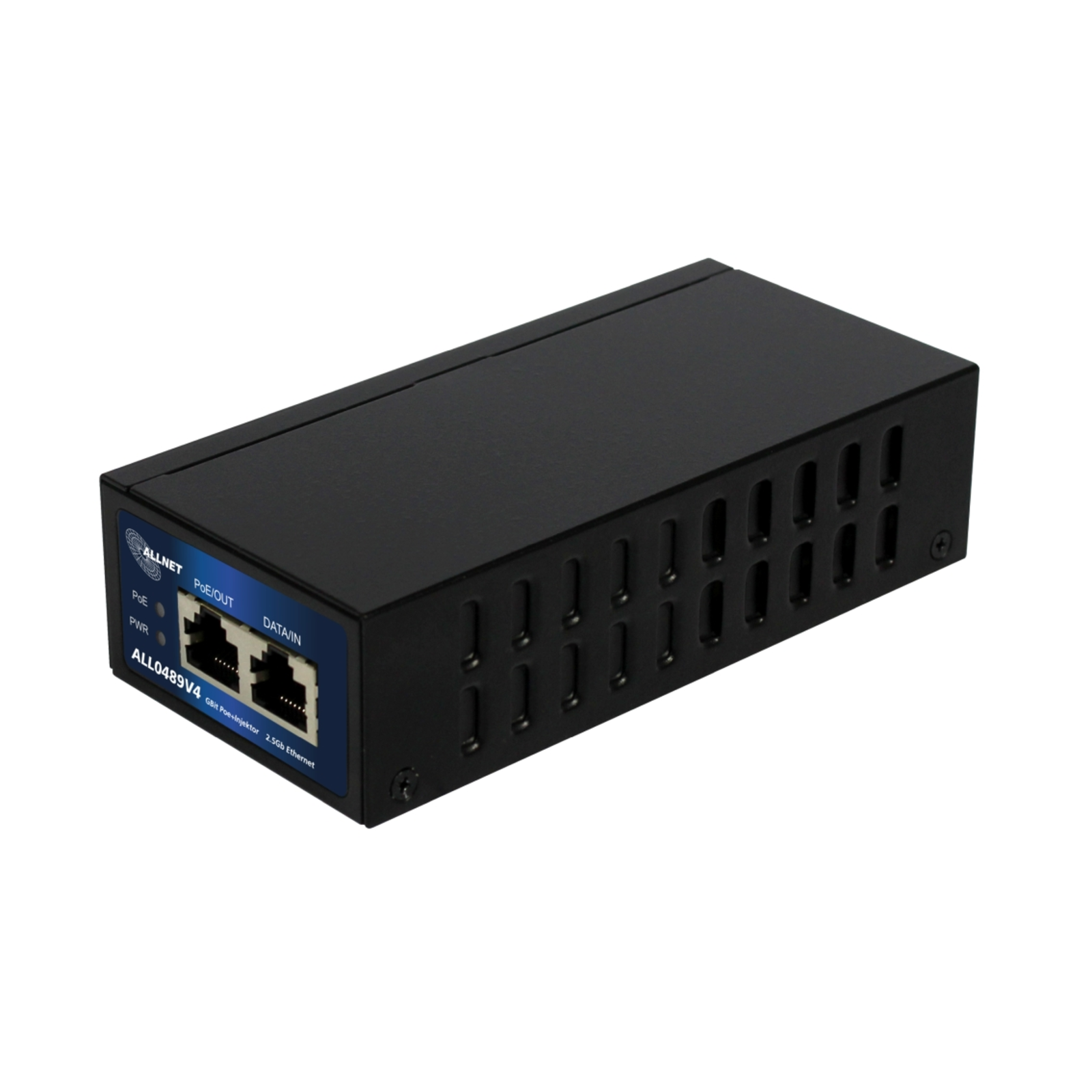ALLNET PoE Injector Gigabit PoE Amp PoE+ (15.4W/30W)/ 2.5Gbit/ Metal Housing ALL0489v4