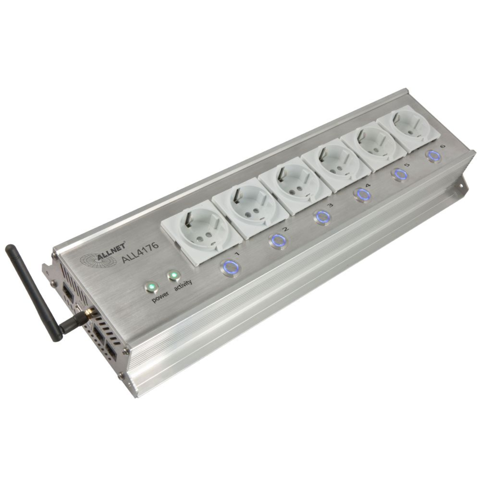 ALLNET MSR IO Central Switchable Socket Strip 6-fold Incl. Measuring Device