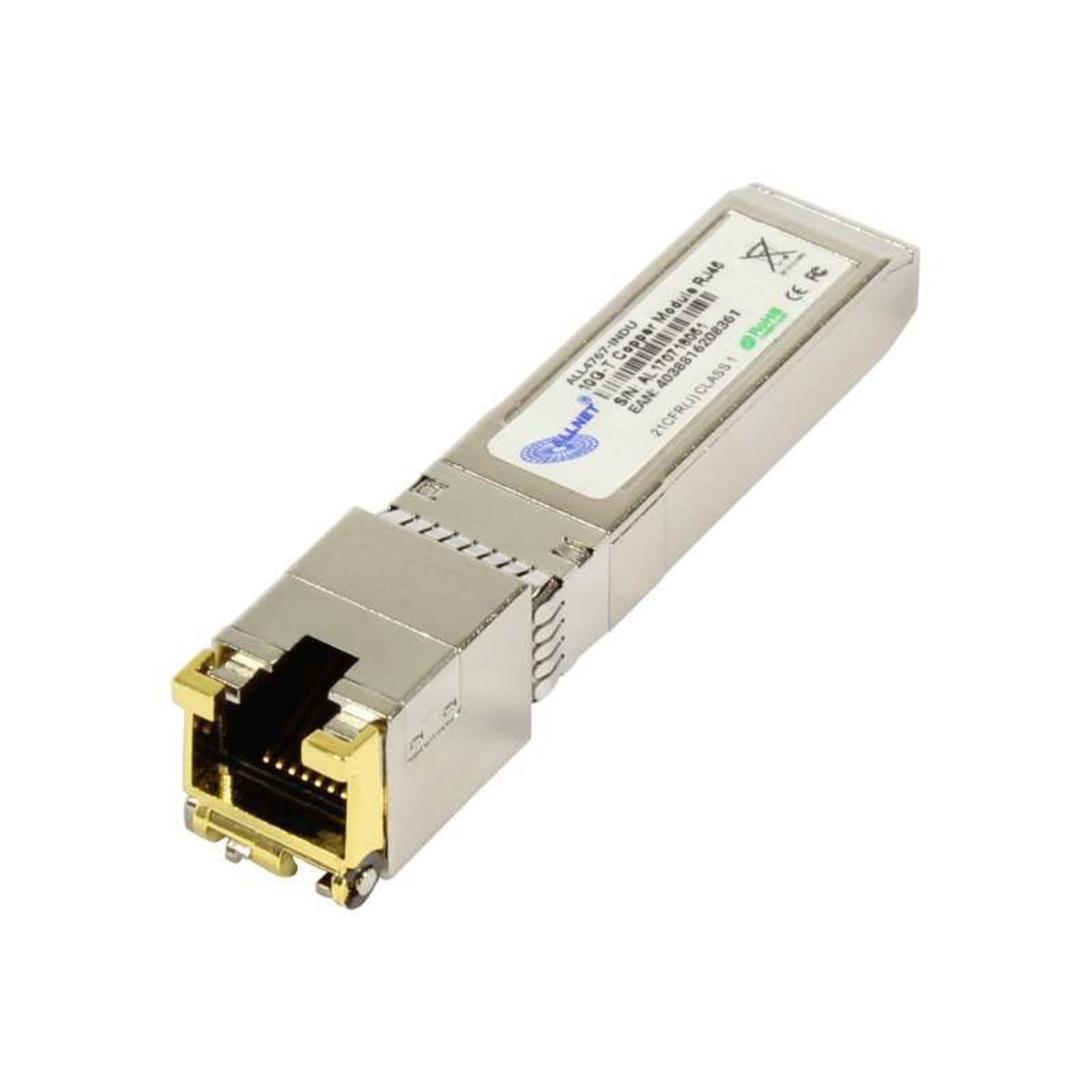 ALLNET Switch Module SFP+(Mini-GBIC) 10Gbit RJ45(TP) Uncoded Industrial -40/+85 Degrees