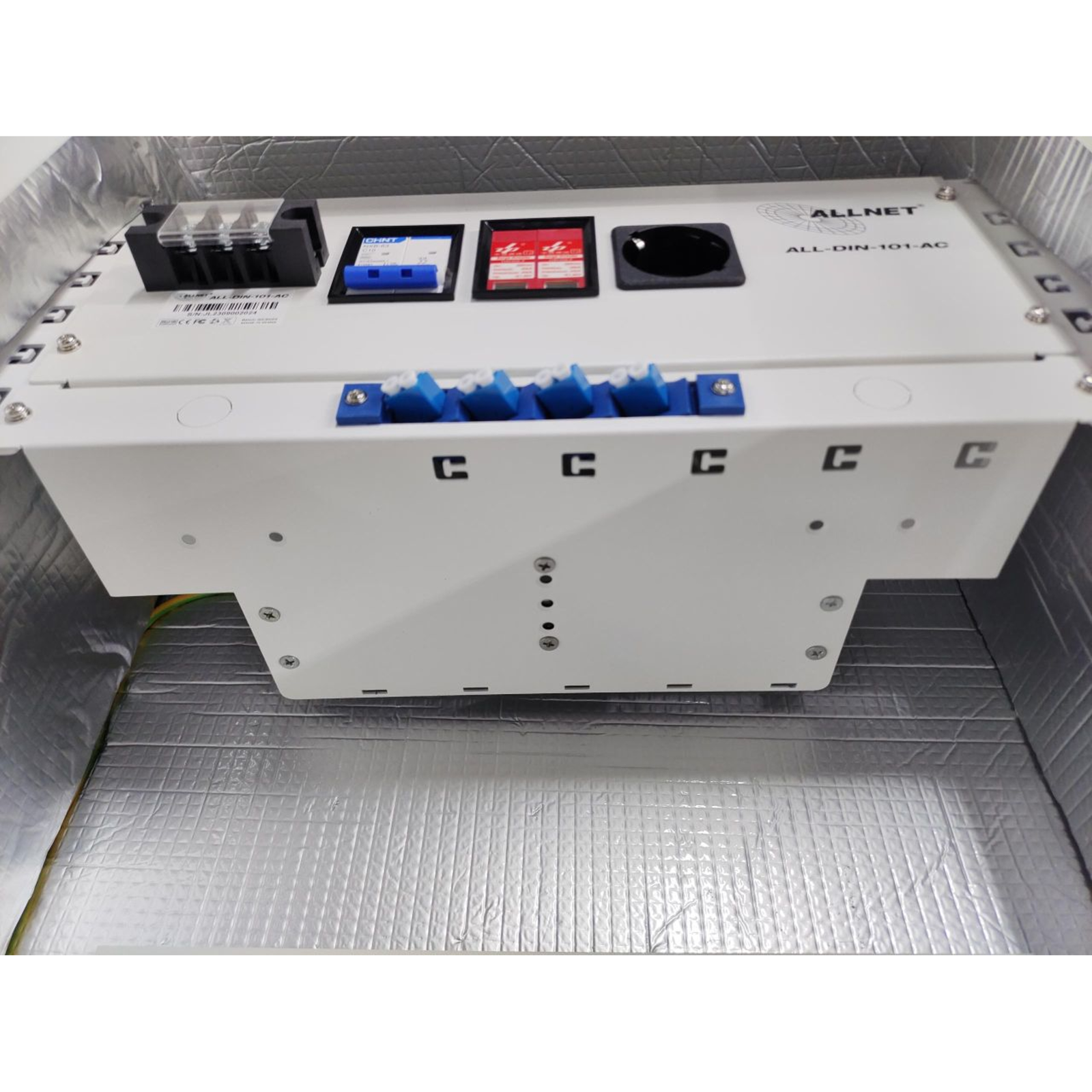ALLNET DIN-RAIL Wall Housing T220mm Light Grey IP66 UES 16x M25