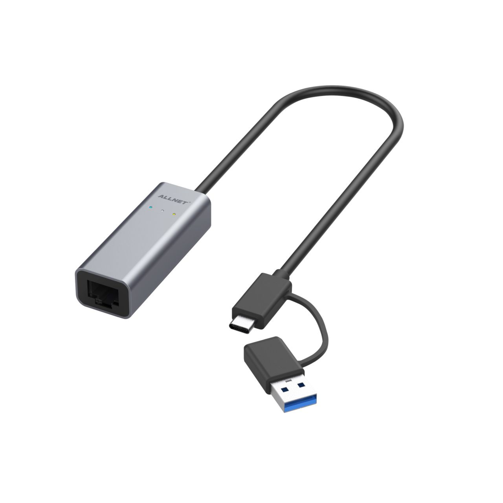 ALLNET USB 3.0 Type-CundA Ethernet Adapter 2.5 Multi-Gigabit LAN ALL-NC-2.5G-USBC-A Network Car
