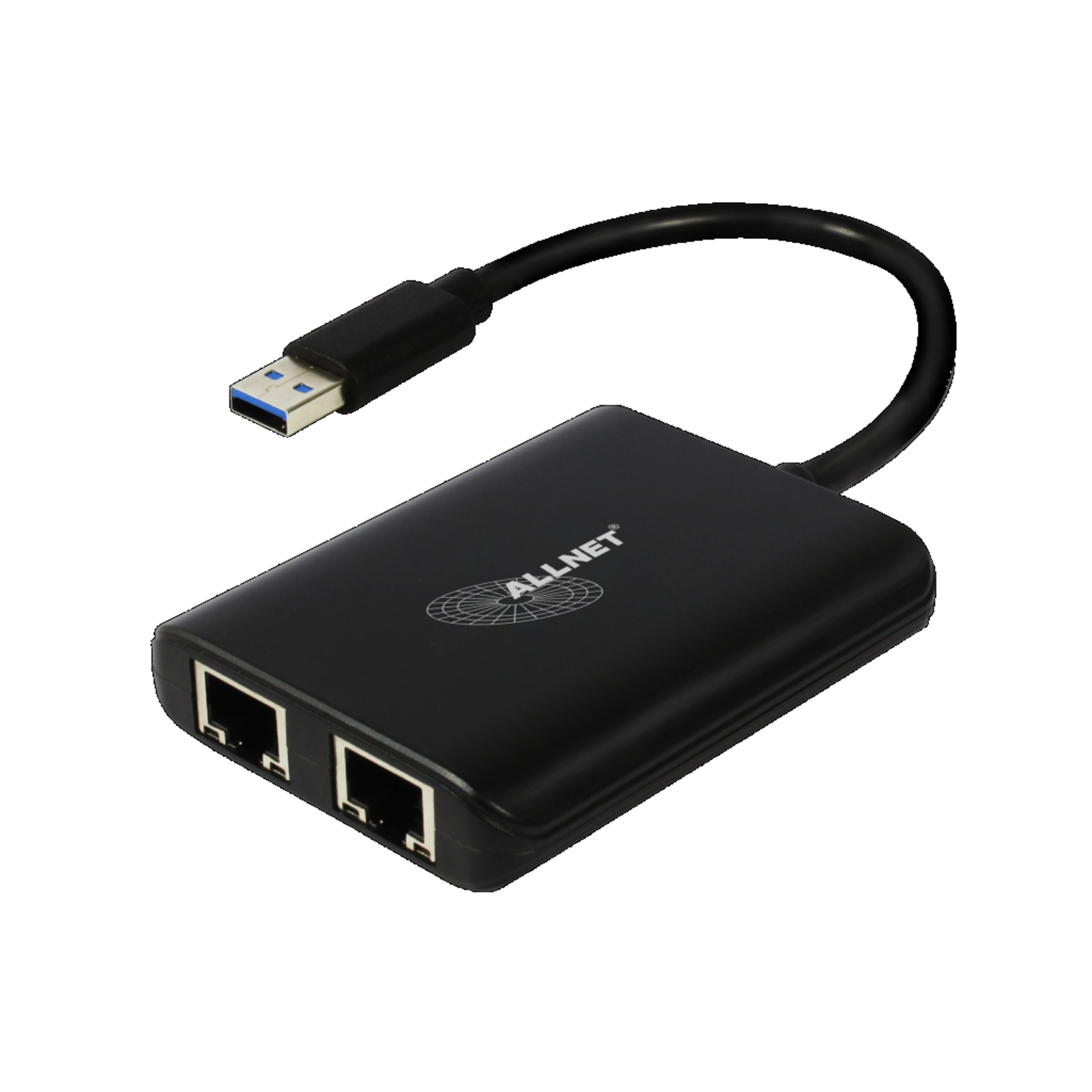 ALLNET USB 3.0 Type-A Network Adapter 2x+ 1x 3.0 Hub ALL-NC-2G-102-USB-A Network Card 5,000 Mbp
