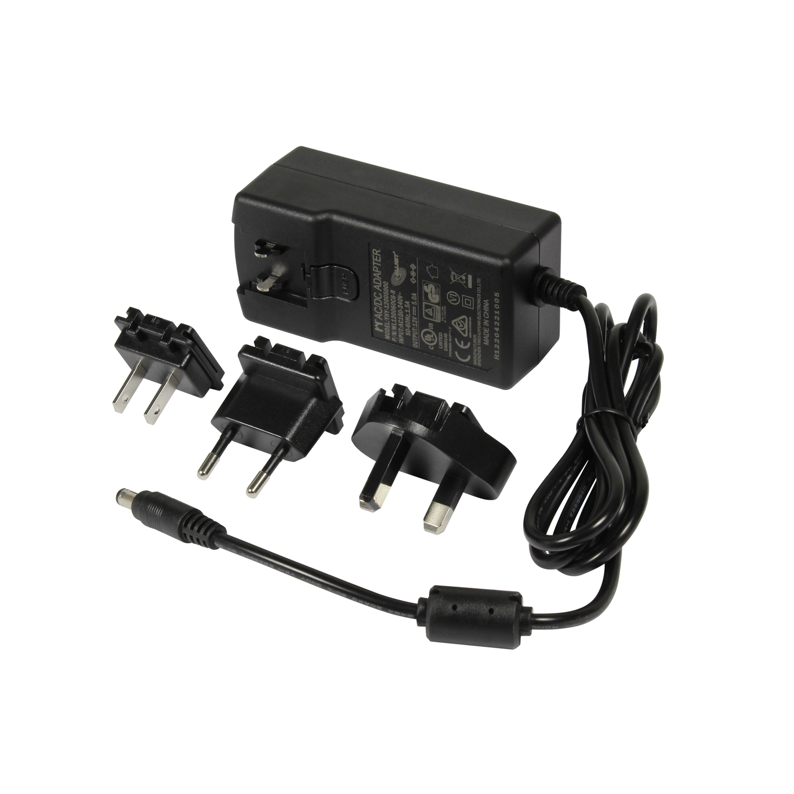ALLNET Replacement Power Supply 12V/5A EU Type Black with Adapter EU US UK