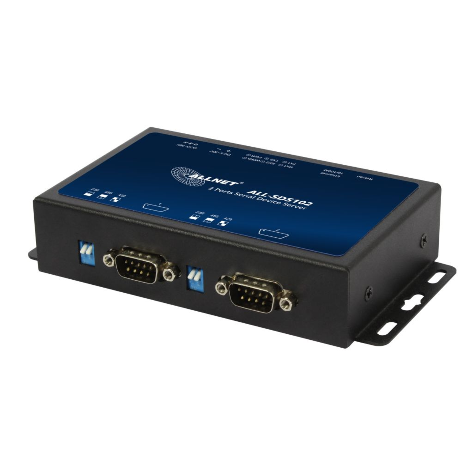 ALLNET Media Converter 2x RS232/RS422/RS485 to 10/100BASE-TX Converter 0.1 Gbps