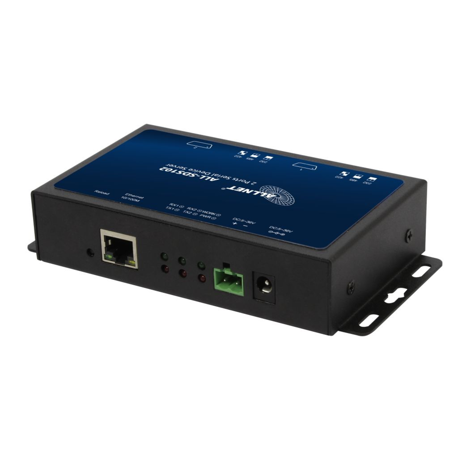 ALLNET Media Converter 2x RS232/RS422/RS485 to 10/100BASE-TX Converter 0.1 Gbps