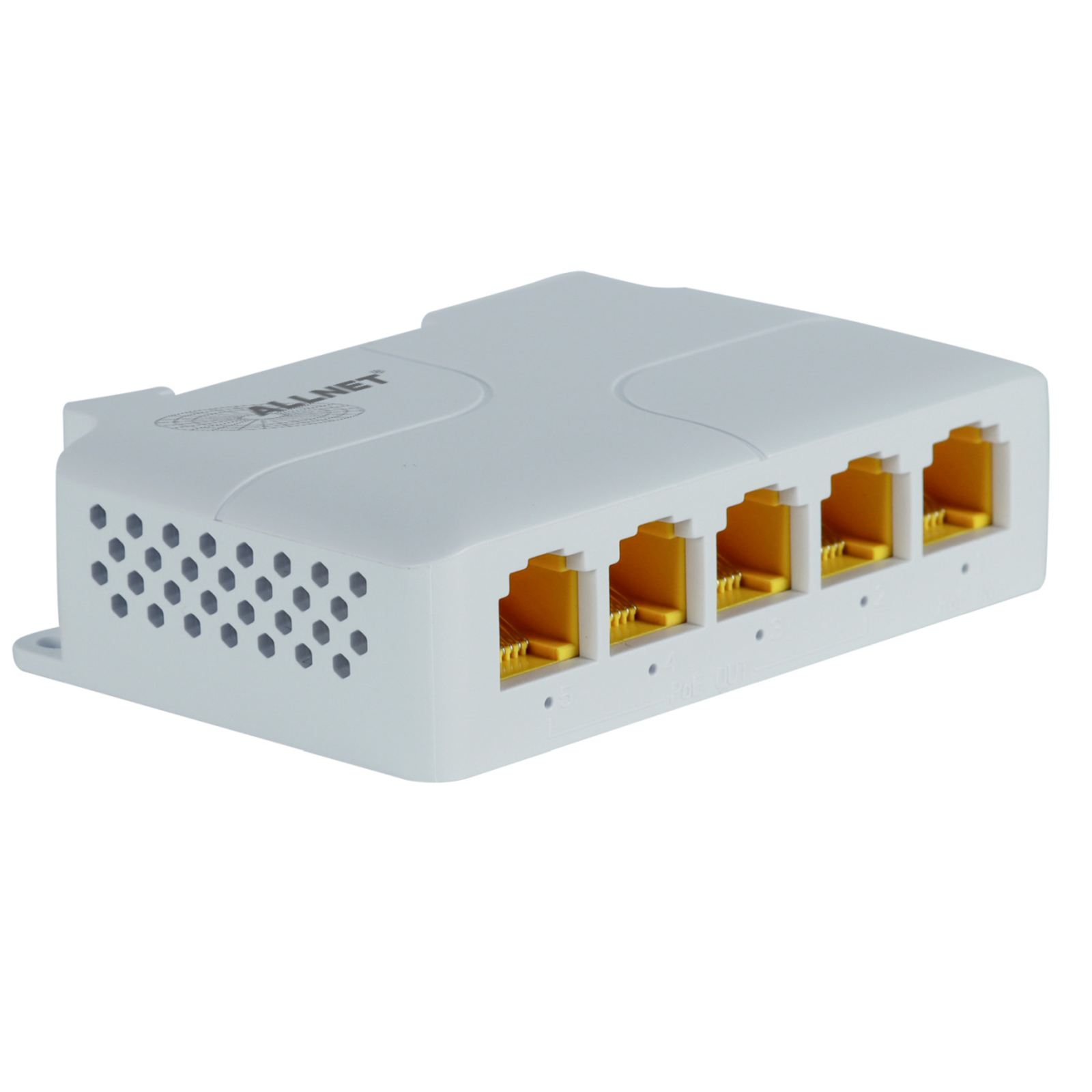 ALLNET Switch Unmanaged 5 Port 5x GbE PoE Budget 85W 1x Bt Out 3x Af-at Out Switch Copper Wire