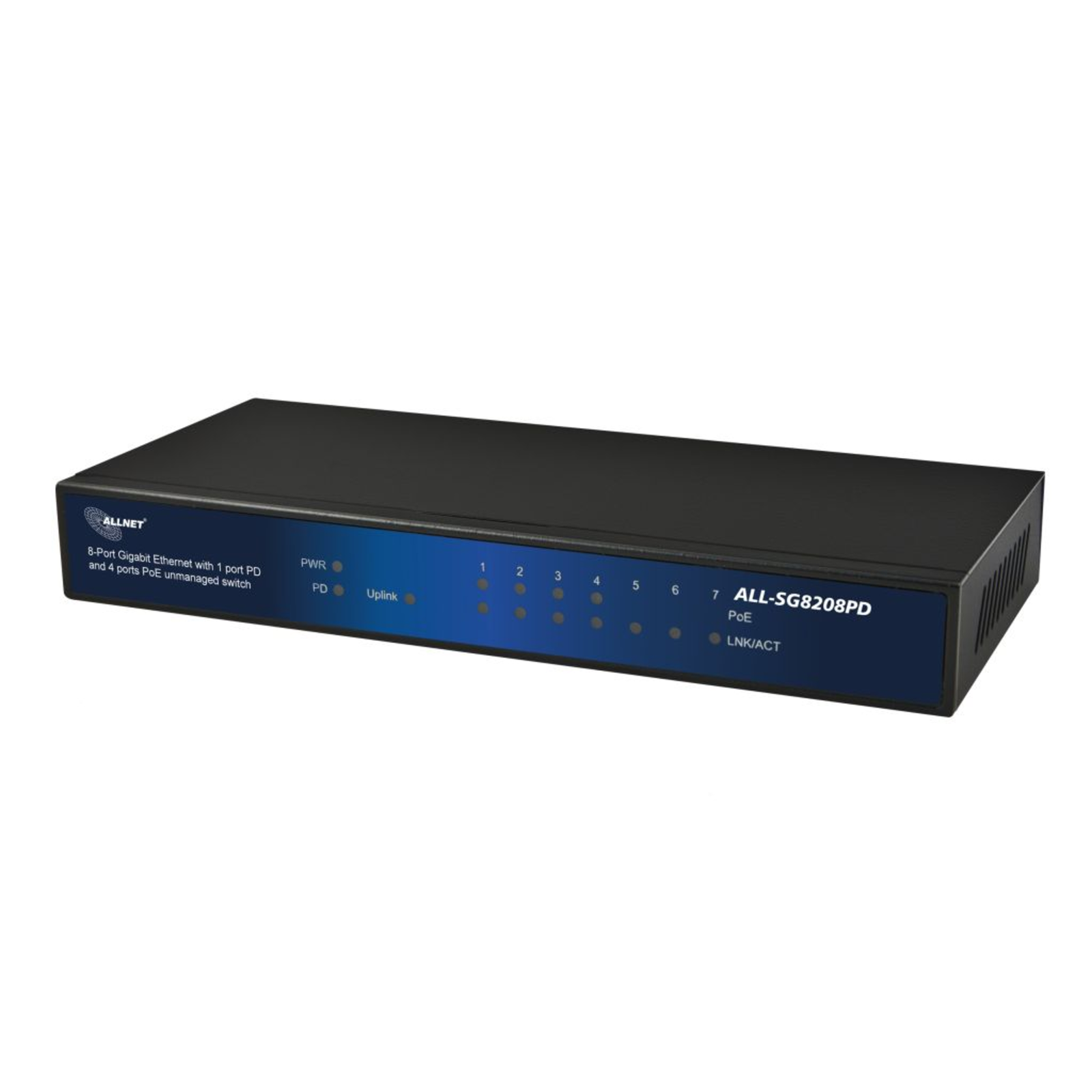 ALLNET ALL-SG8208PD Unmanaged Gigabit Ethernet 10-100-1000 Full Duplex PoE