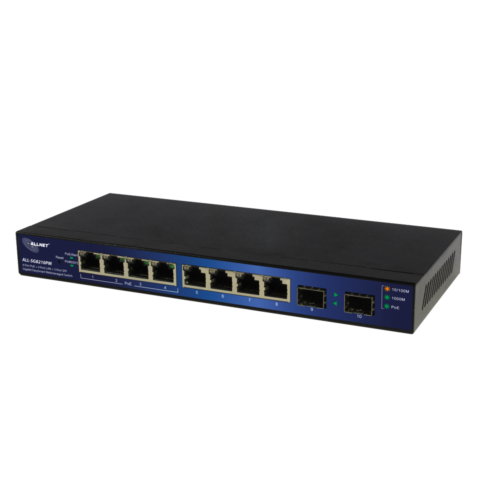 ALLNET ALL-SG8210PM Managed L2+ Gigabit Ethernet 10-100-1000 PoE Wandmo