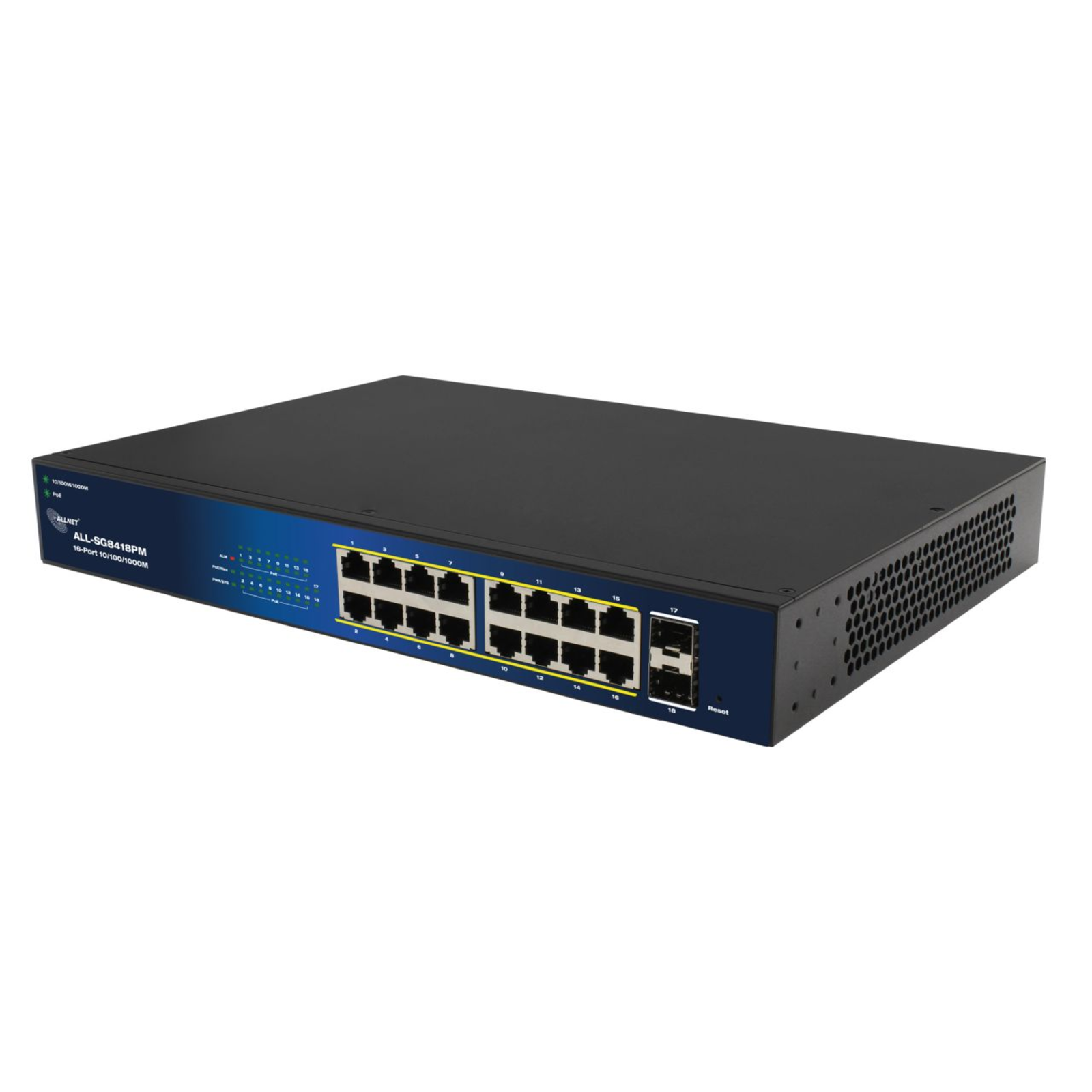 ALLNET Switch Smart Managed Layer2 18 Port Gigabit 18x GbE PoE Budget 240W 16x at Switch 36g