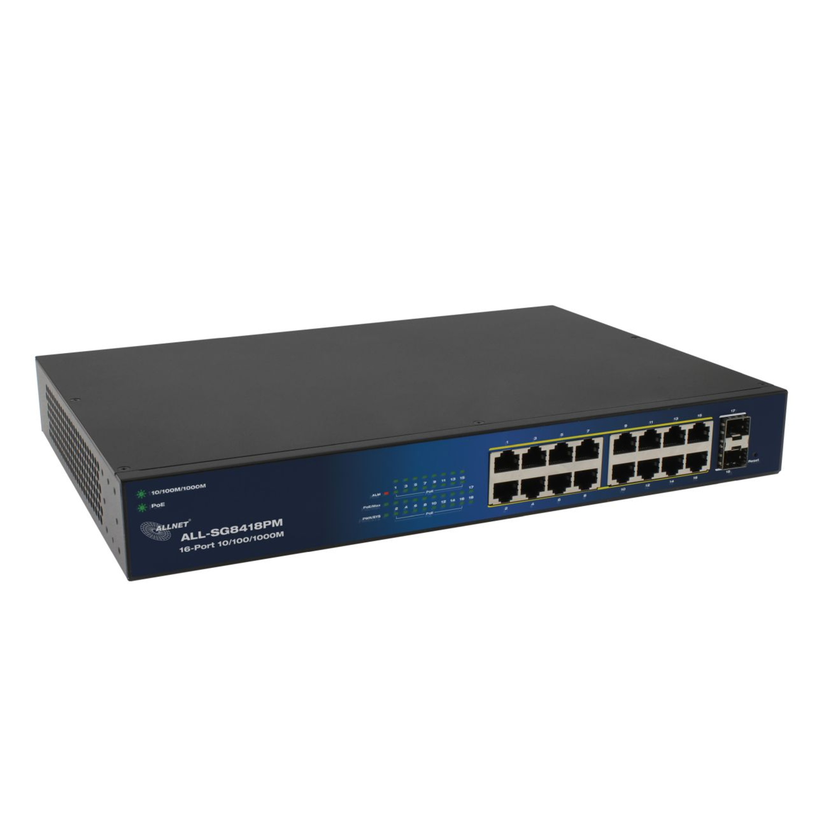 ALLNET Switch Smart Managed Layer2 18 Port Gigabit 18x GbE PoE Budget 240W 16x at Switch 36g