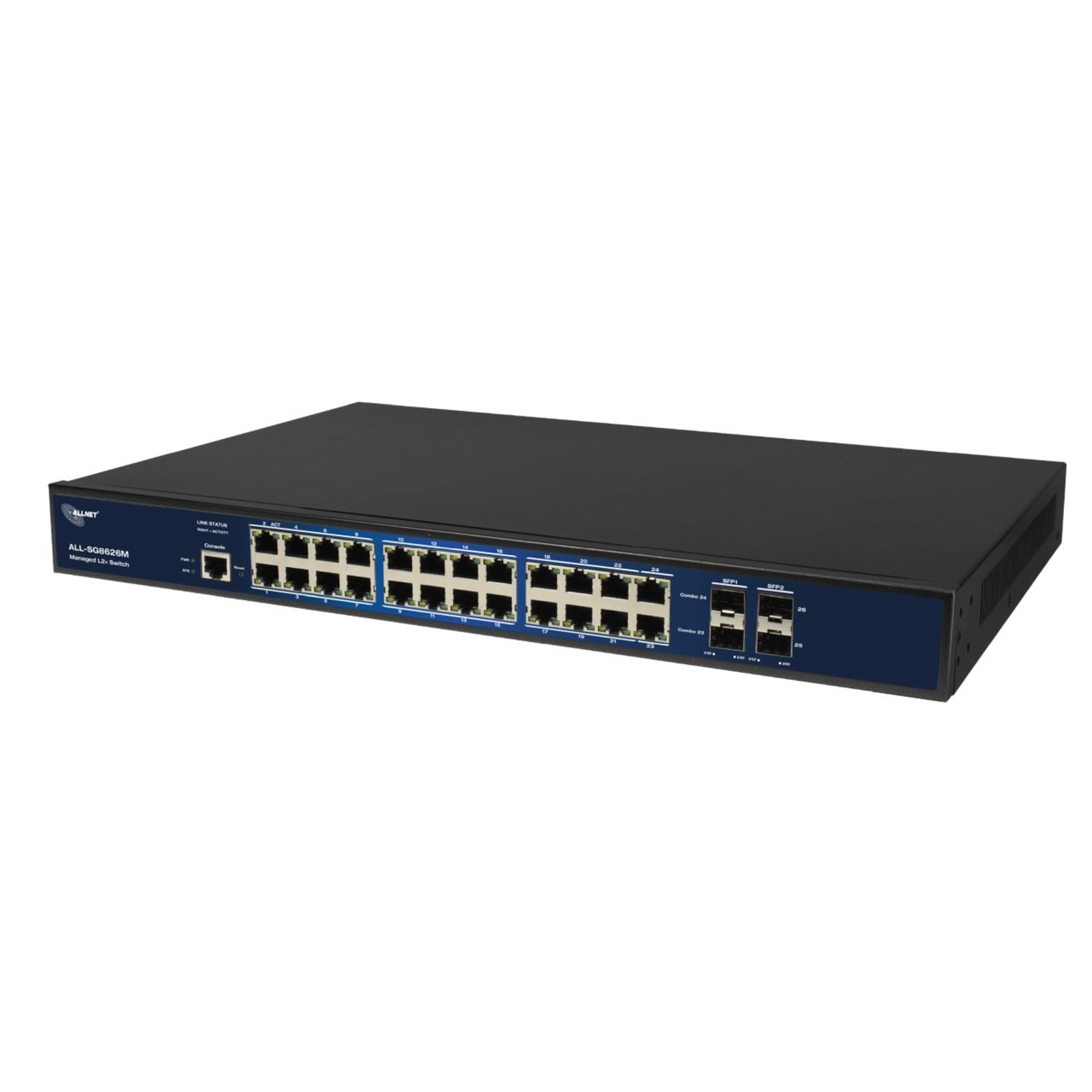 ALLNET Switch Full Managed 24 Port Gigabit 24x LAN 4x SFP Fanless 19