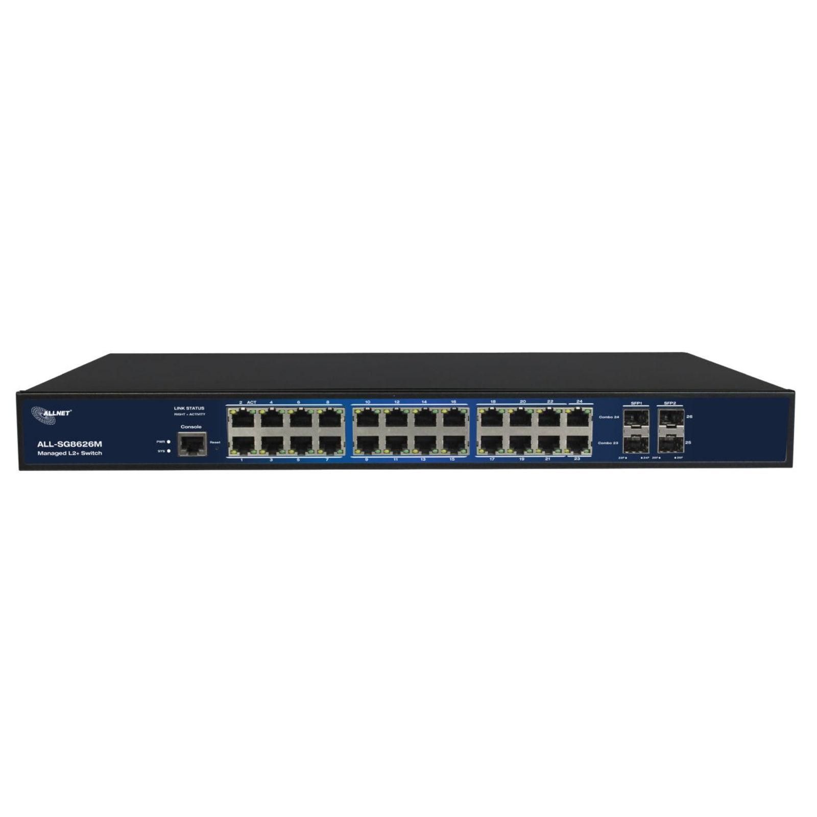 ALLNET Switch Full Managed 24 Port Gigabit 24x LAN 4x SFP Fanless 19