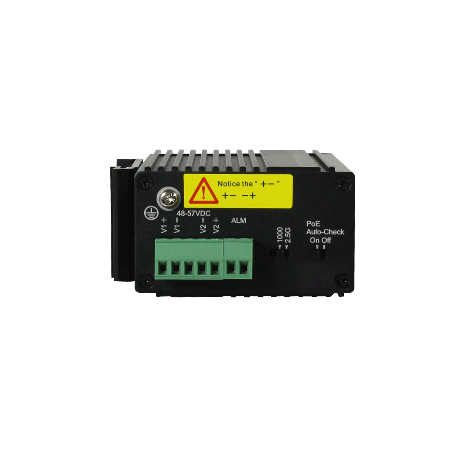 ALLNET Switch Unmanaged Industrial 3 Port 2.5Gigabit 90W 1x PoE BT 2x SFP 1G-2.5G Switch Fibre Optic