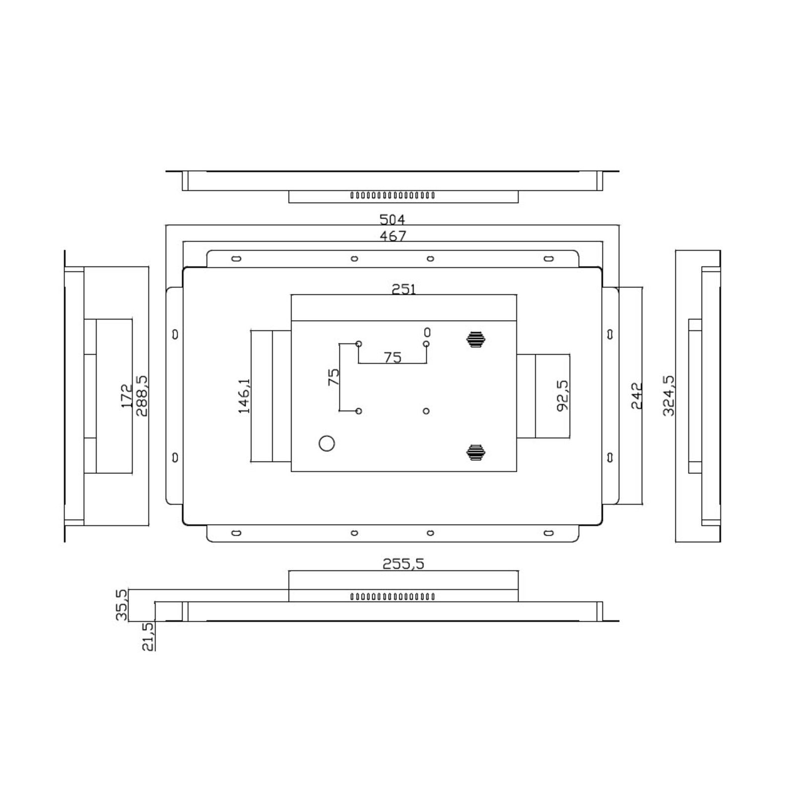 ALLNET Touch Display Tablet 18 Inches for Wall Mounting Installation Frame for Flush Mounting/cavity