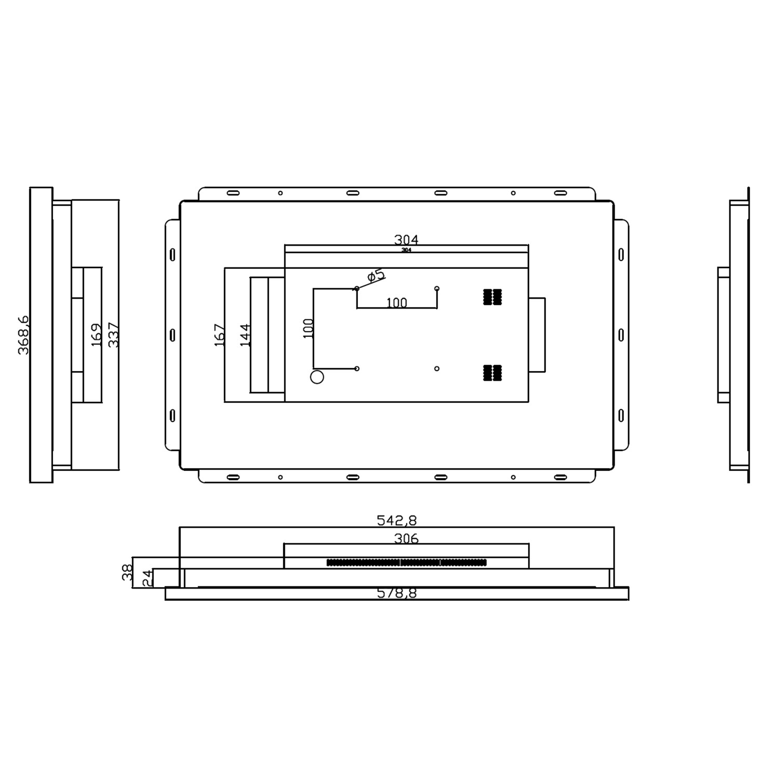 ALLNET Touch Display Tablet 15 Inches for Wall Mounting Mounting Frame for Flush Mounting/cavity