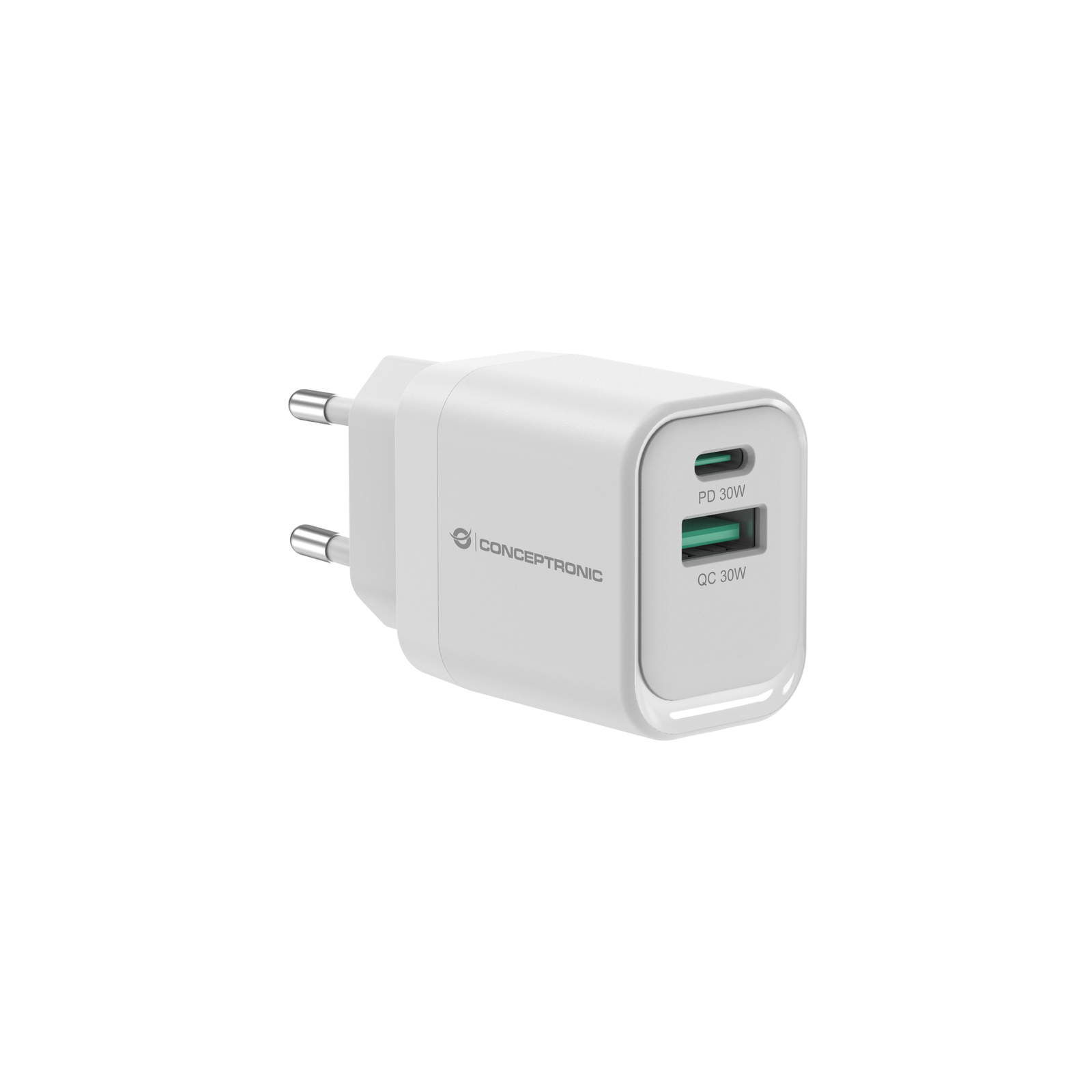 Conceptronic Charger 2-port 33W 1xUSB-C 1xUSB-A White