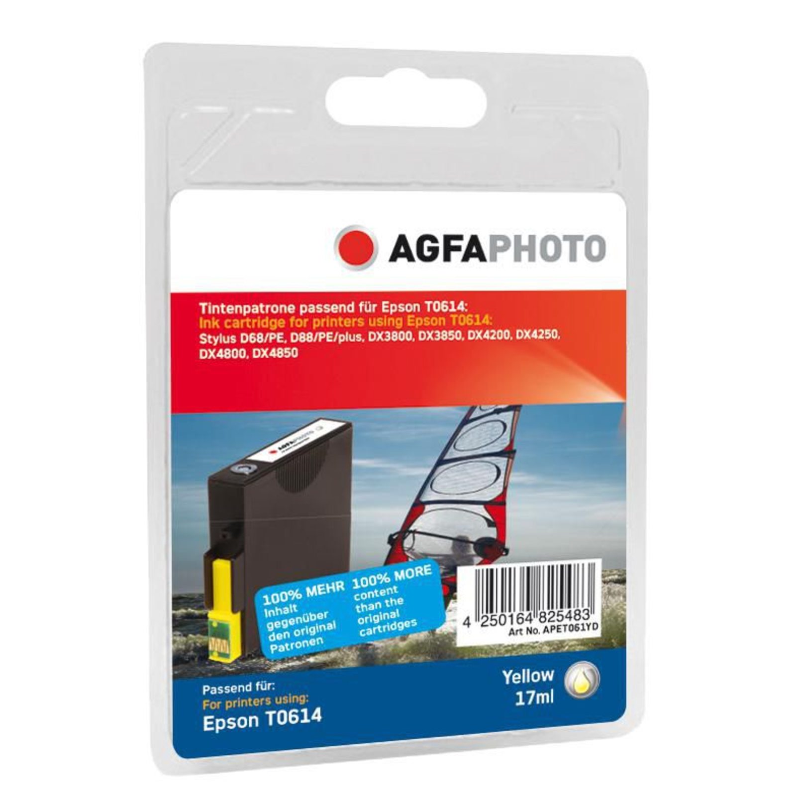 AgfaPhoto 17 Ml Yellow Compatible Ink Cartridge (alternative to Epson T0614 Epson C13T06144010)